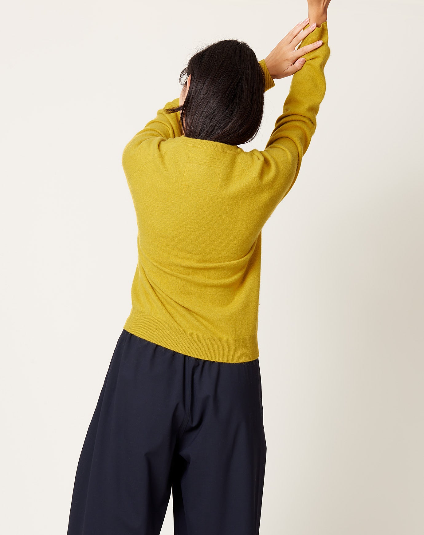 Frenckenberger Mini R Neck Sweater in Yellow