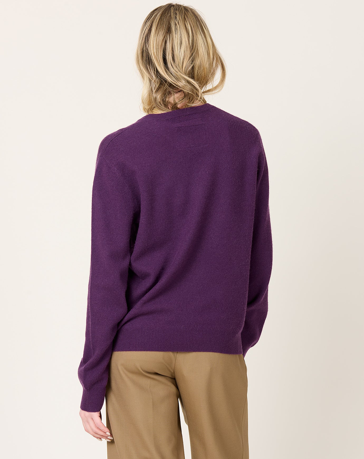 Frenckenberger Mini R Neck Sweater in Purple
