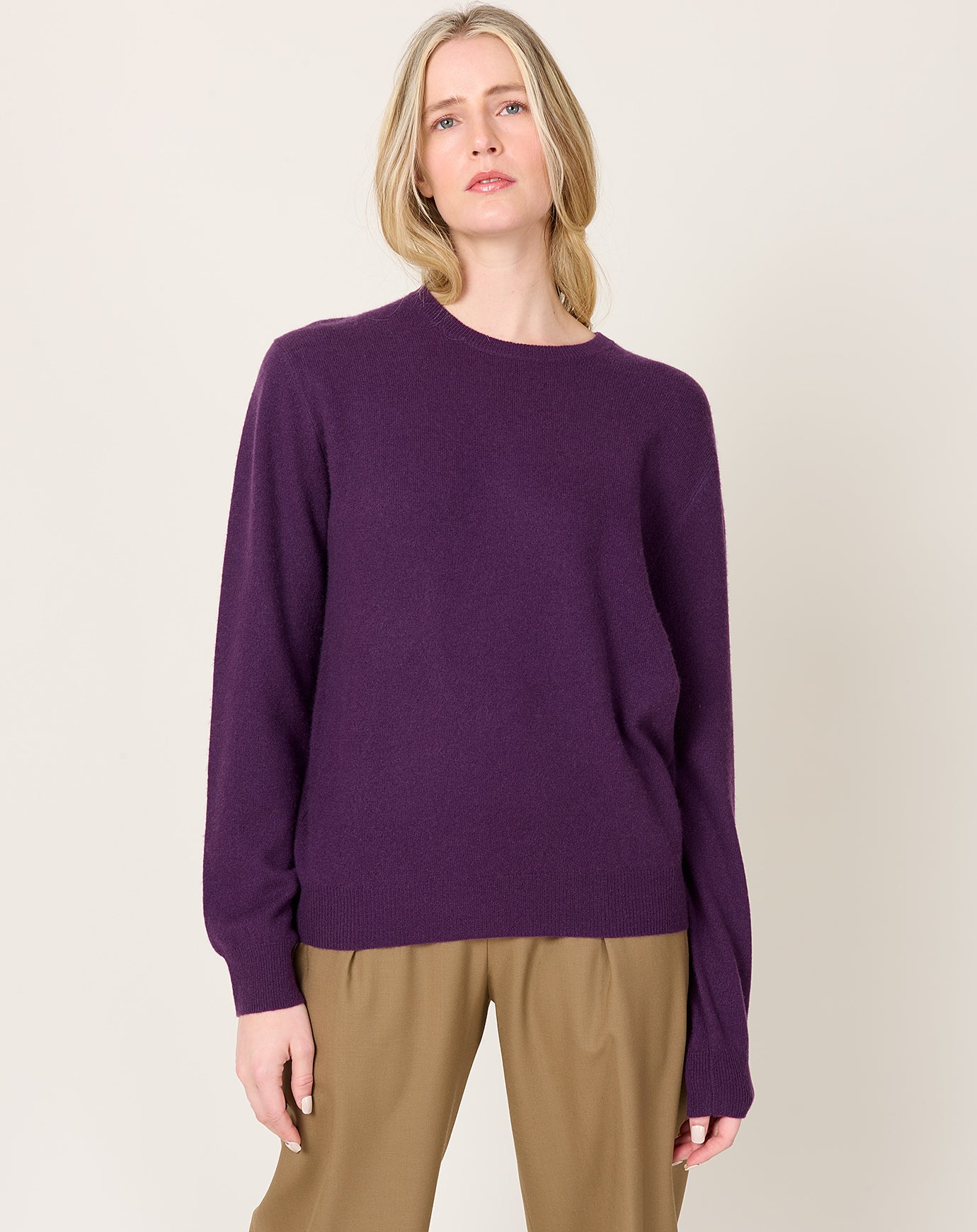 Frenckenberger Mini R Neck Sweater in Purple