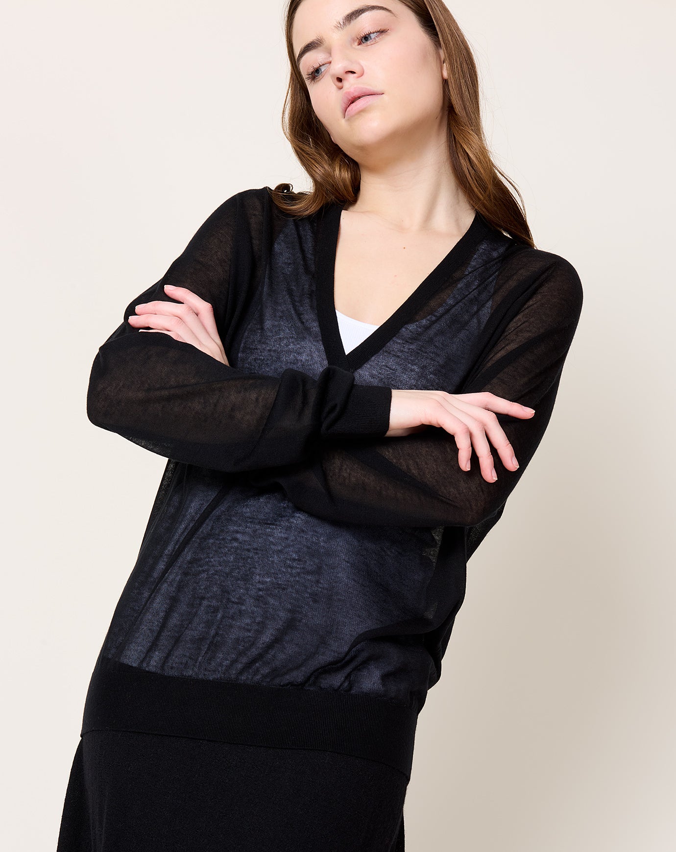 Frenckenberger Ultra Thin Johnny Sweater in Black