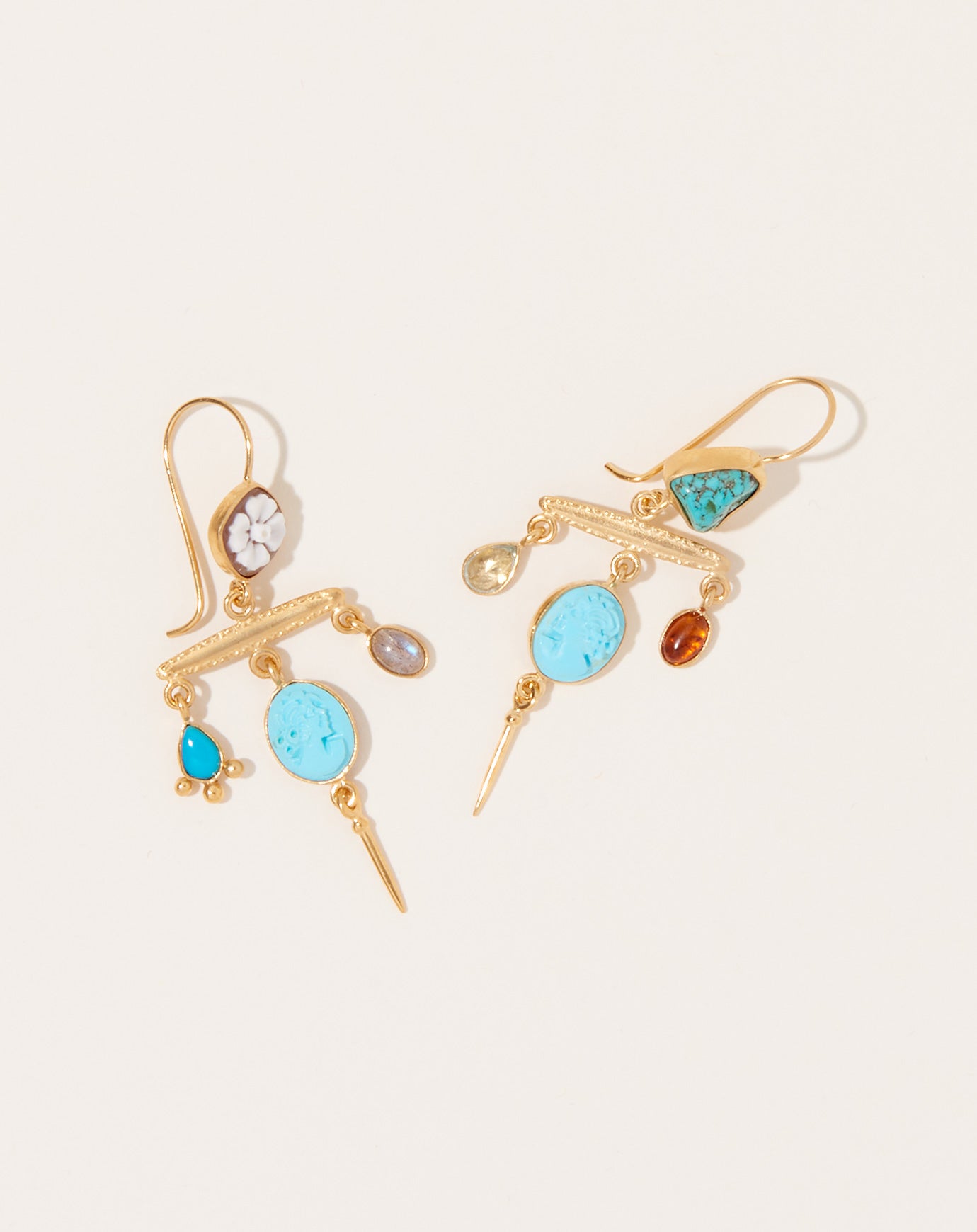 Grainne Morton Turquoise Victorian Pin Drop Earrings