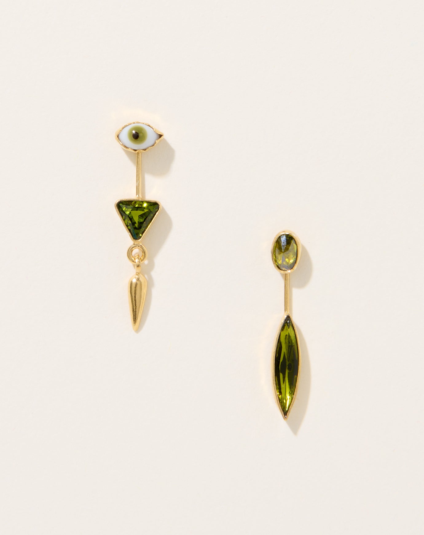 Grainne Morton Detachable Victorian Drop Earrings in Green