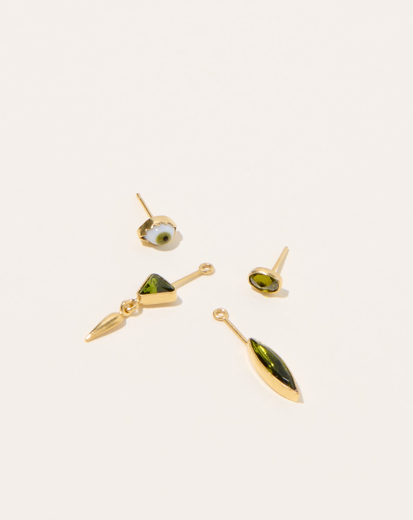 Grainne Morton Detachable Victorian Drop Earrings in Green