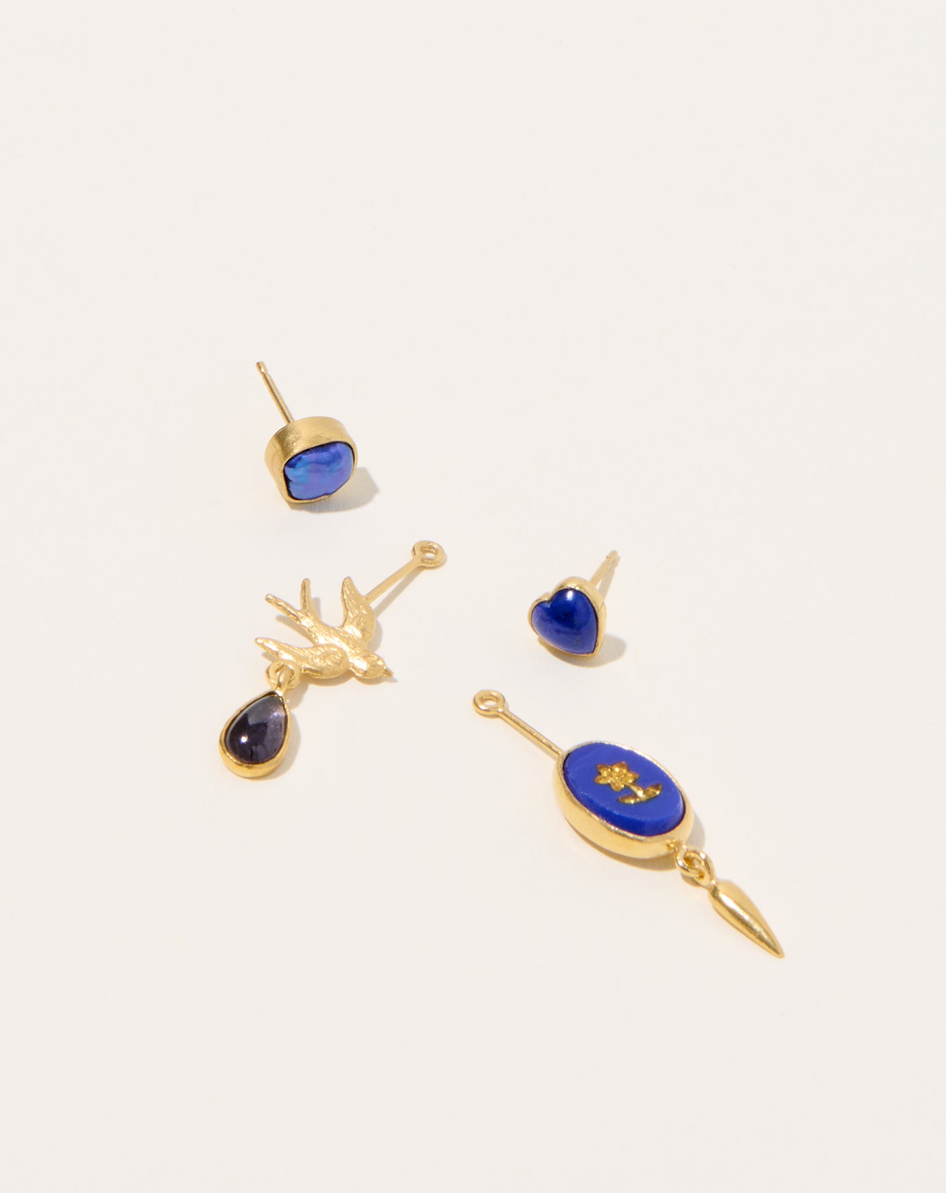 Grainne Morton Lapis Double Detachable Drop Earrings