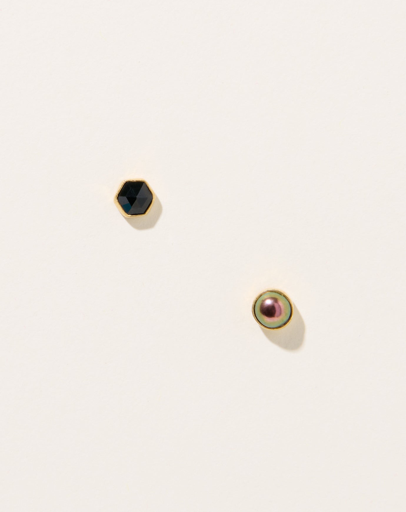 Grainne Morton Mismatched Black Pearl Studs