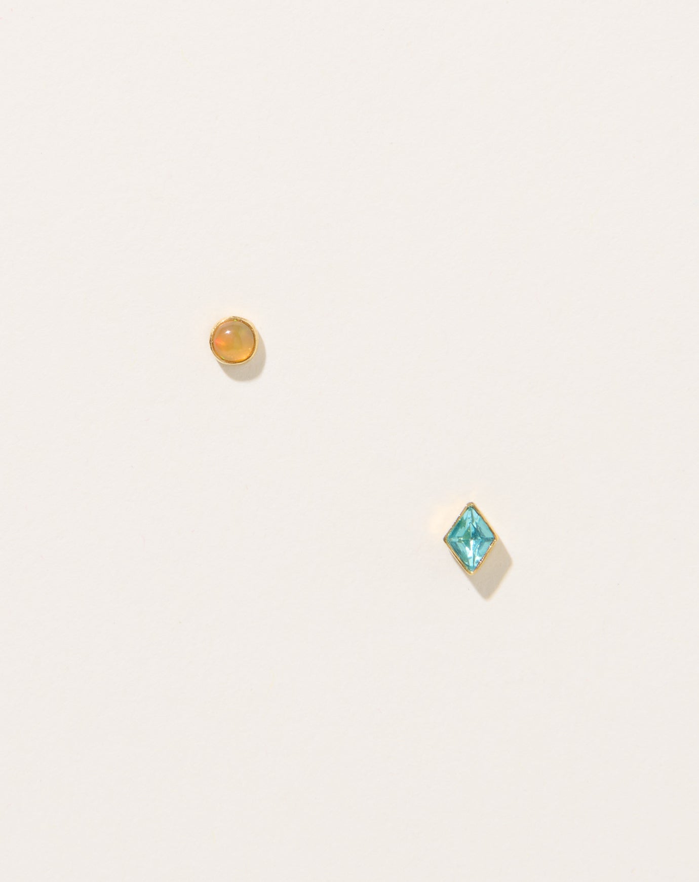 Grainne Morton Mismatched Blue Diamond and Citrine Studs