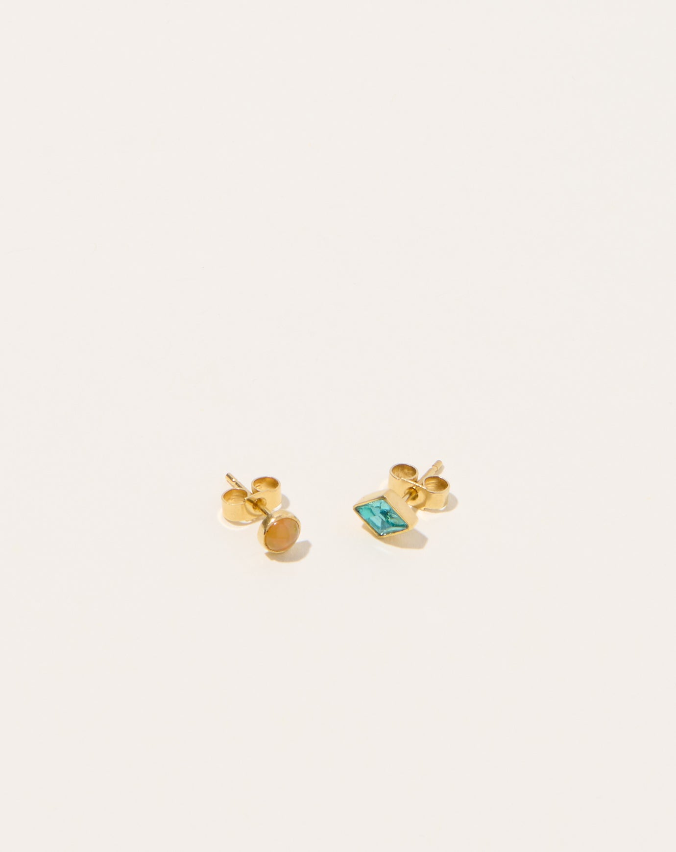 Grainne Morton Mismatched Blue Diamond and Citrine Studs