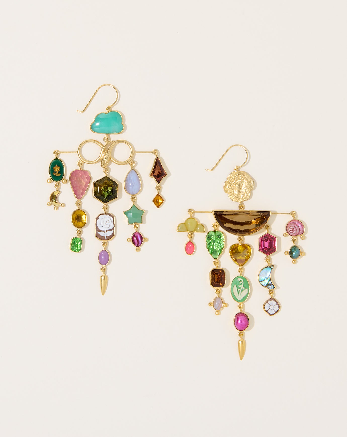 Grainne Morton Multi Charm Balance Drop Earrings