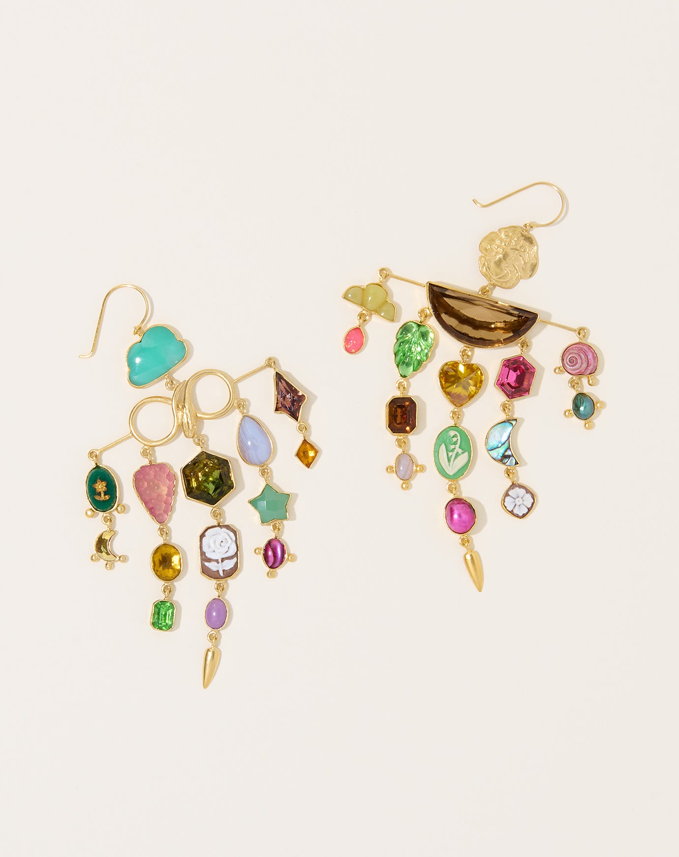 Grainne Morton Multi Charm Balance Drop Earrings