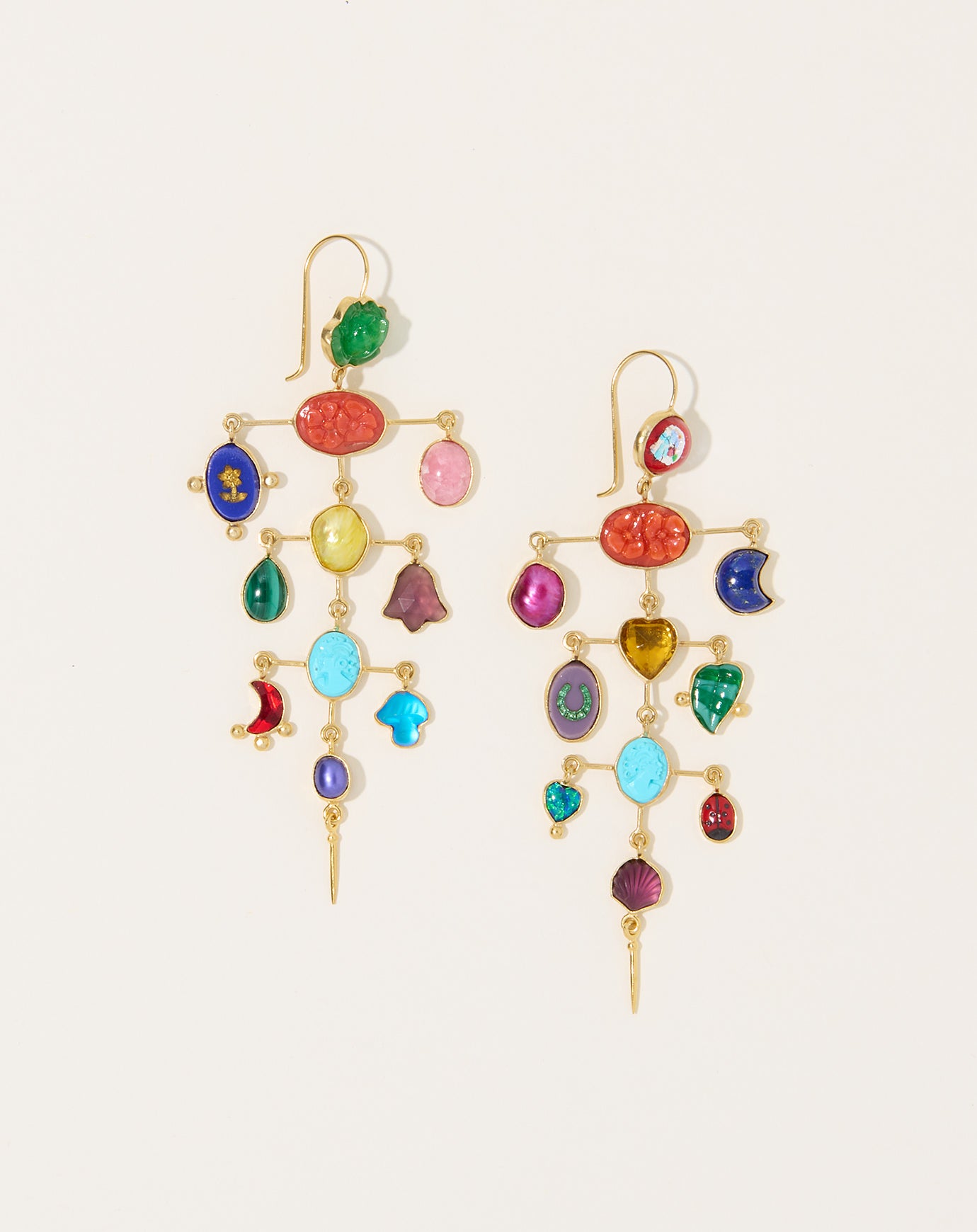 Grainne Morton Rainbow Multilayer Balance Victorian Drop Earrings