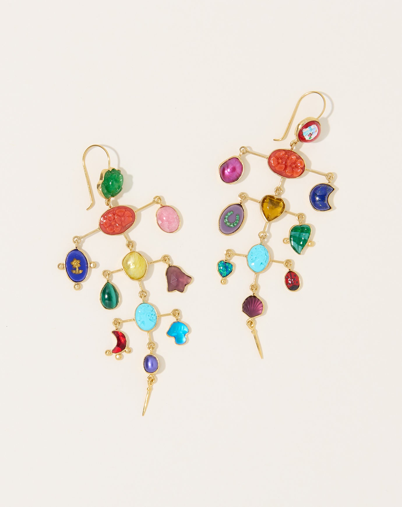 Grainne Morton Rainbow Multilayer Balance Victorian Drop Earrings