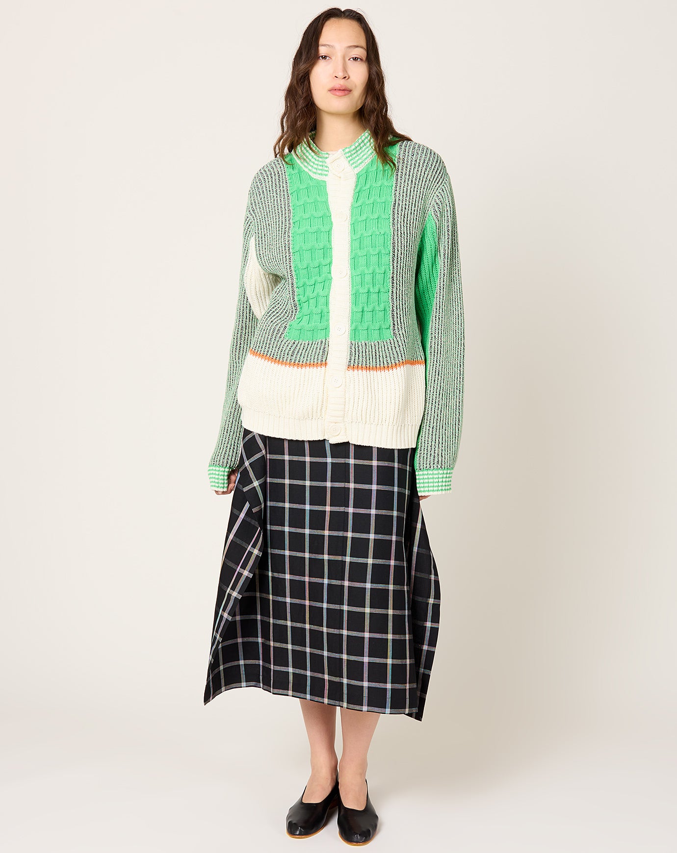 Henrik Vibskov Abundance Cardigan in Green Grey Denim