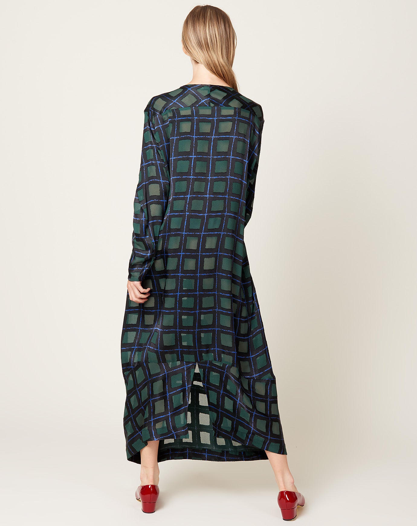 Henrik Vibskov Dimness Dress in Dark Burn Out Grid