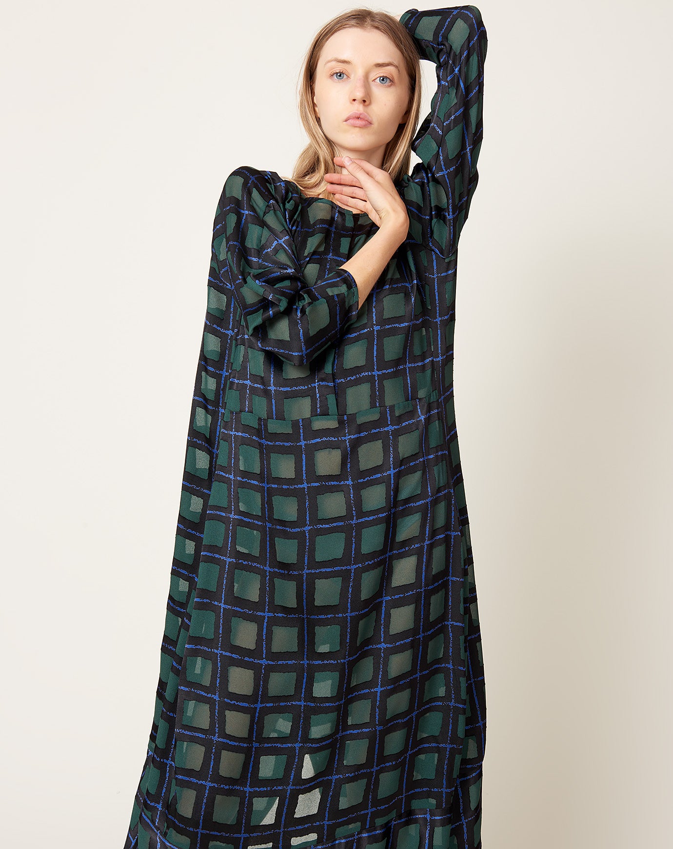 Henrik Vibskov Dimness Dress in Dark Burn Out Grid