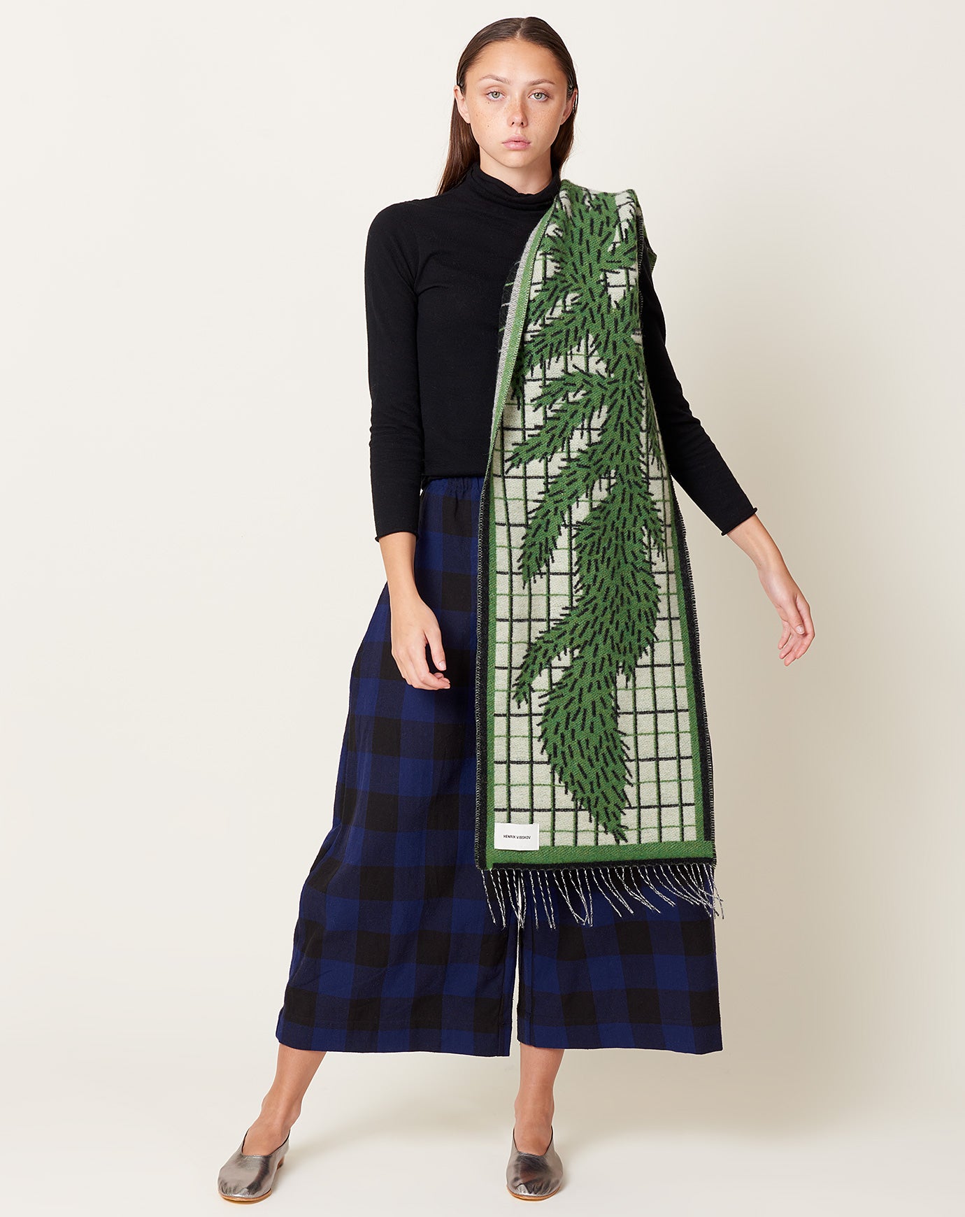 Foxy Wool Scarf in Cactus Grid | Henrik Vibskov | Covet + Lou