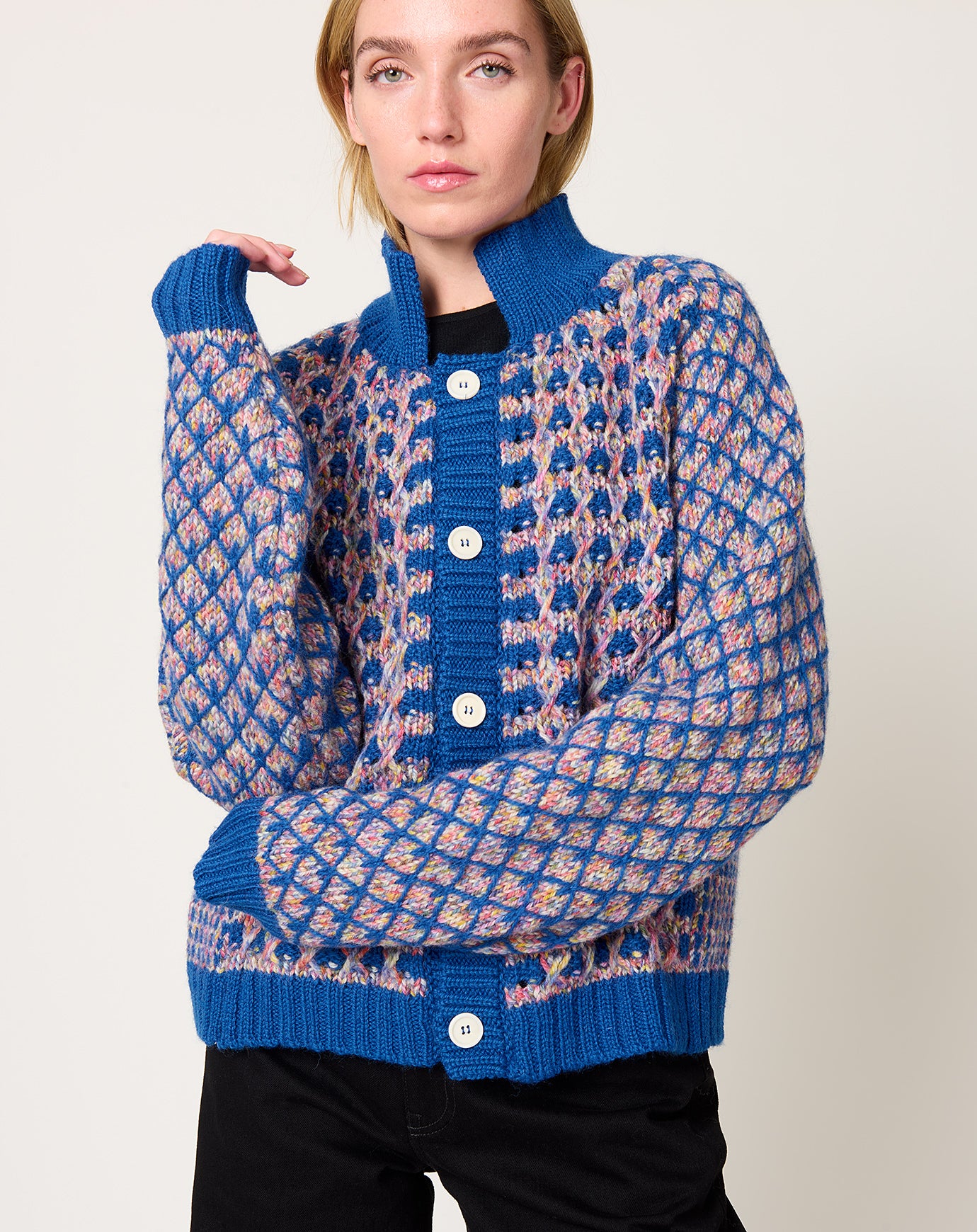 Henrik Vibskov Kimchi Cardigan in Blue Party