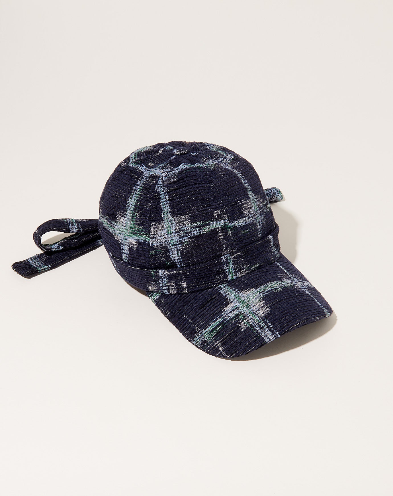 Henrik Vibskov Sausage Cap in Dark Shibori Grid