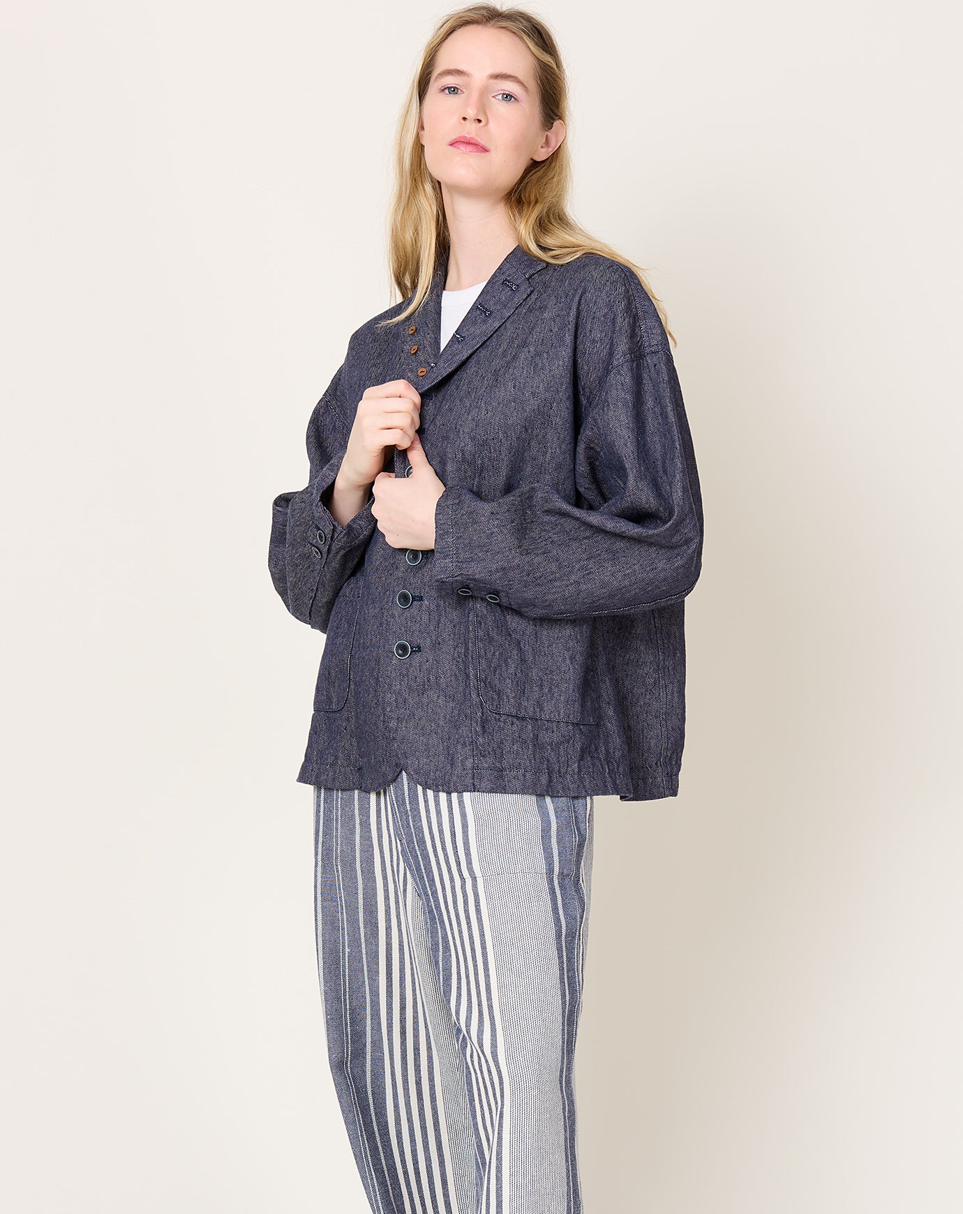 Ichi Antiquités C/L Denim Jacket in Navy
