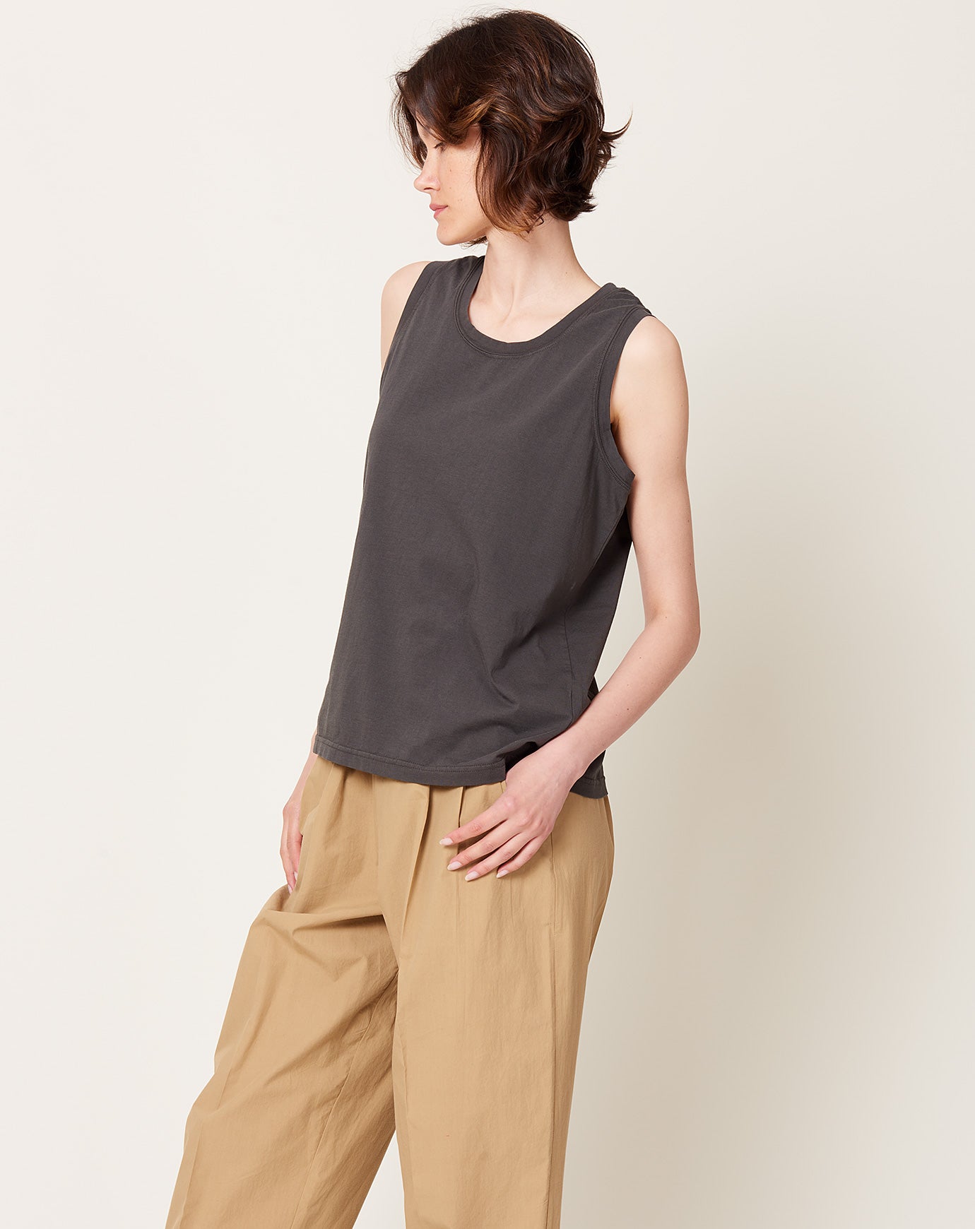 Ichi Antiquités Tank Top in Charcoal