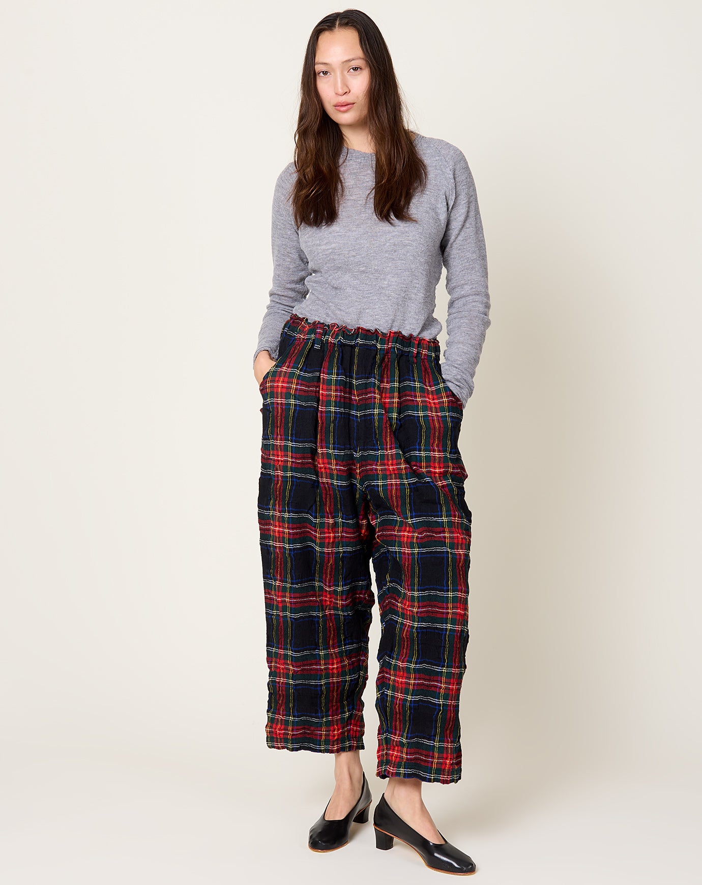Ichi Antiquités Tartan Pants in Black
