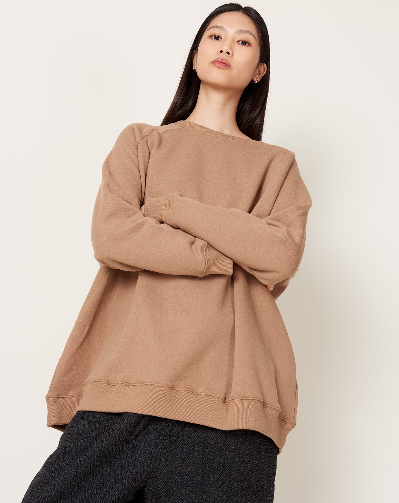 Ichi Antiquités French Terry Pullover in Beige