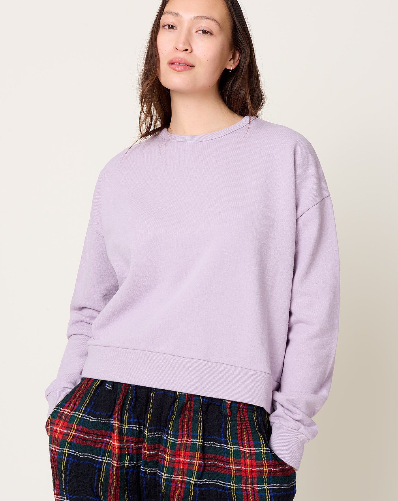 Ichi Antiquités French Terry Pullover in Lavender
