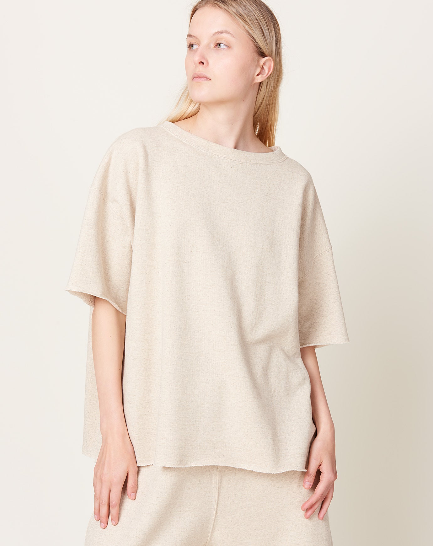 Ichi Antiquités French Terry Wide Pullover in Natural
