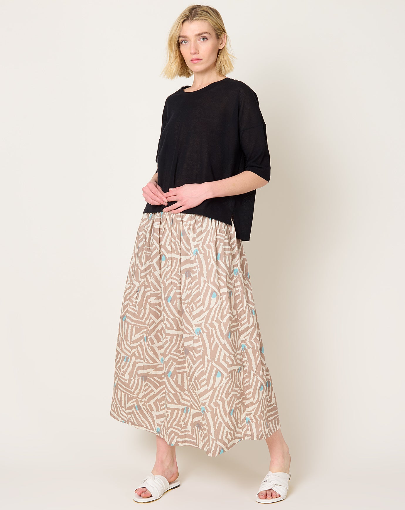 Ichi Antiquités Liberty Skirt in Zebra Dot