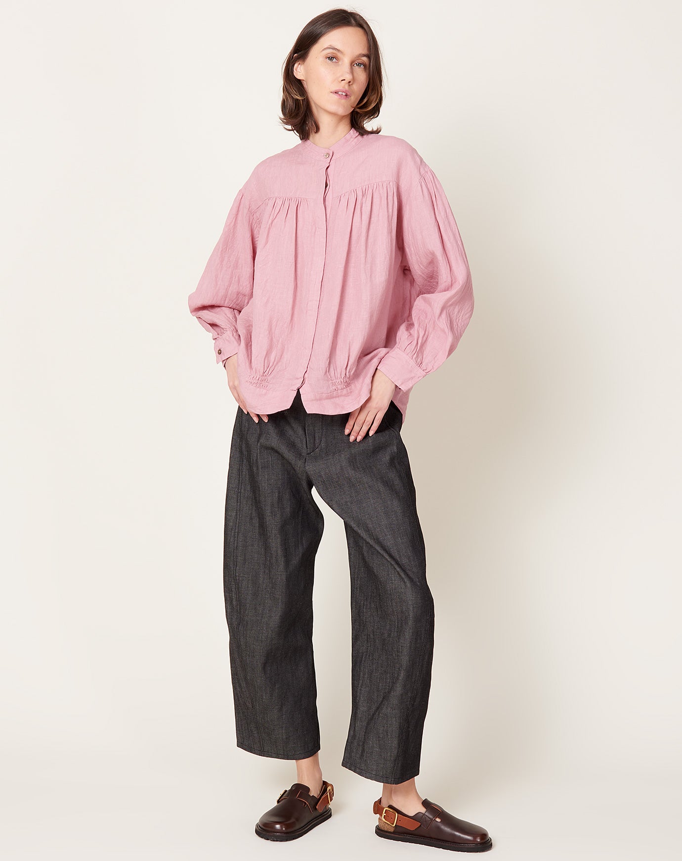 Ichi Antiquités Linen Shirt in Pink