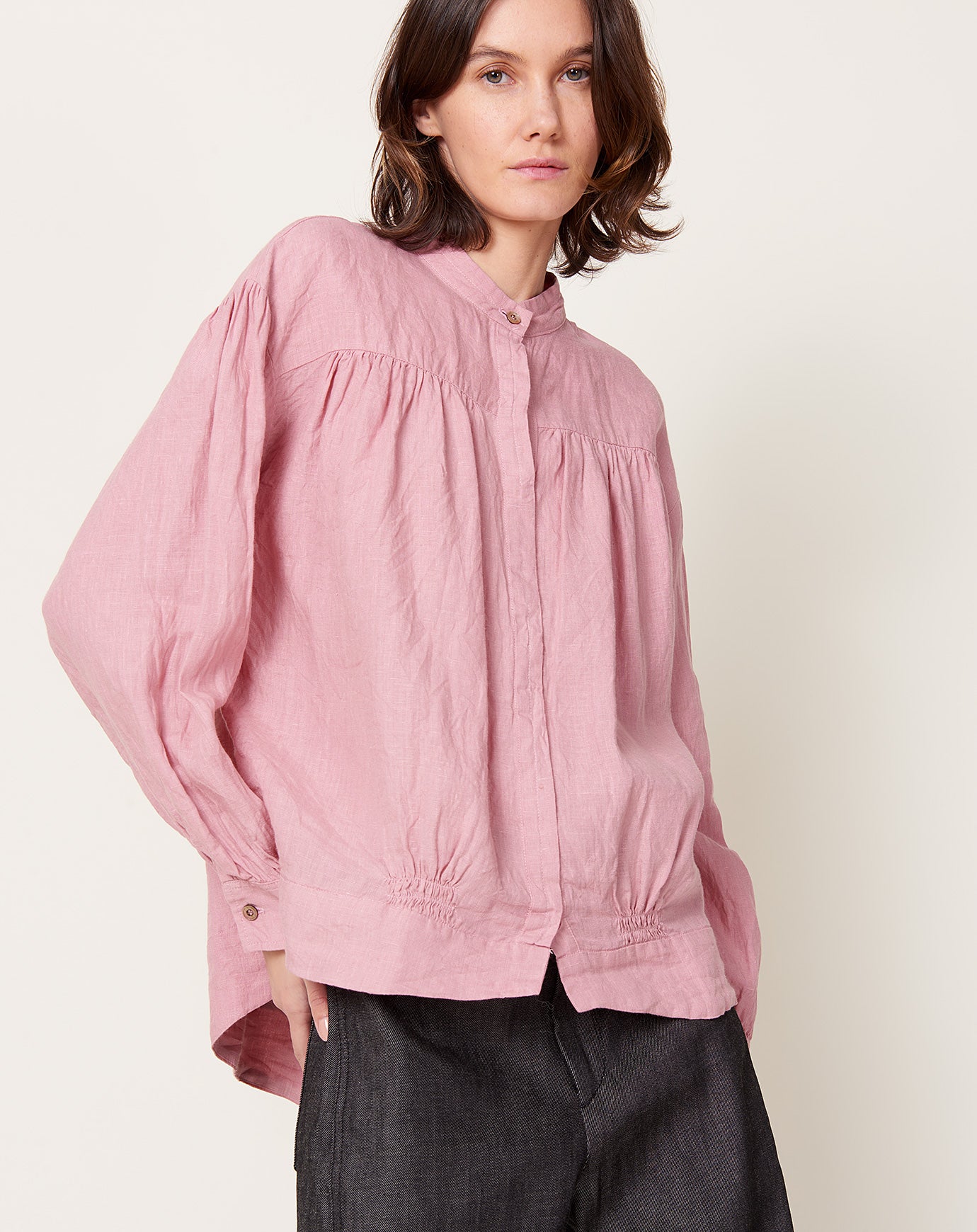 Ichi Antiquités Linen Shirt in Pink