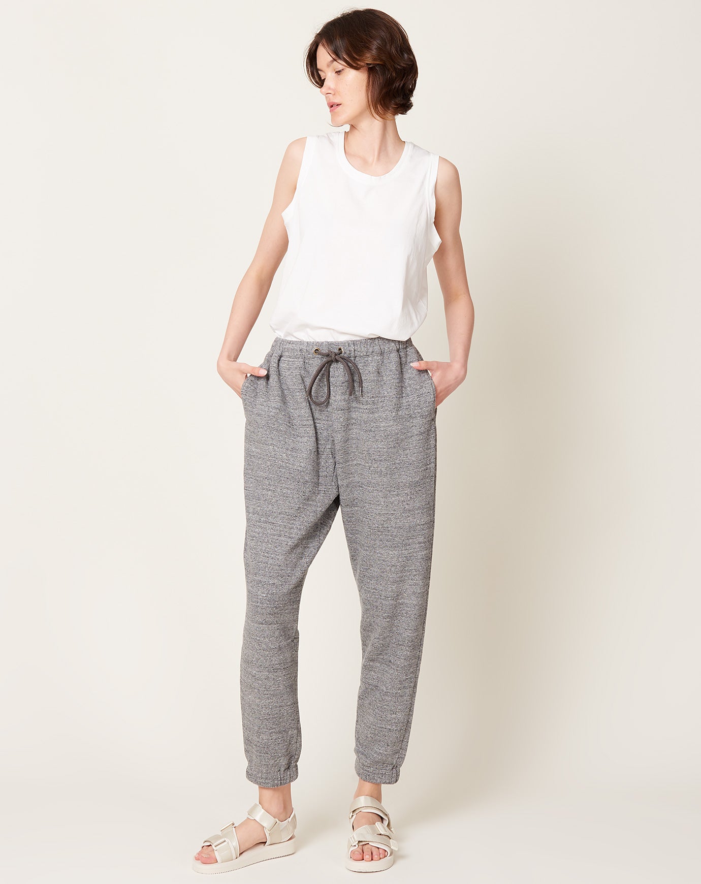 Ichi Antiquités Raffy French Terry Pants in Charcoal