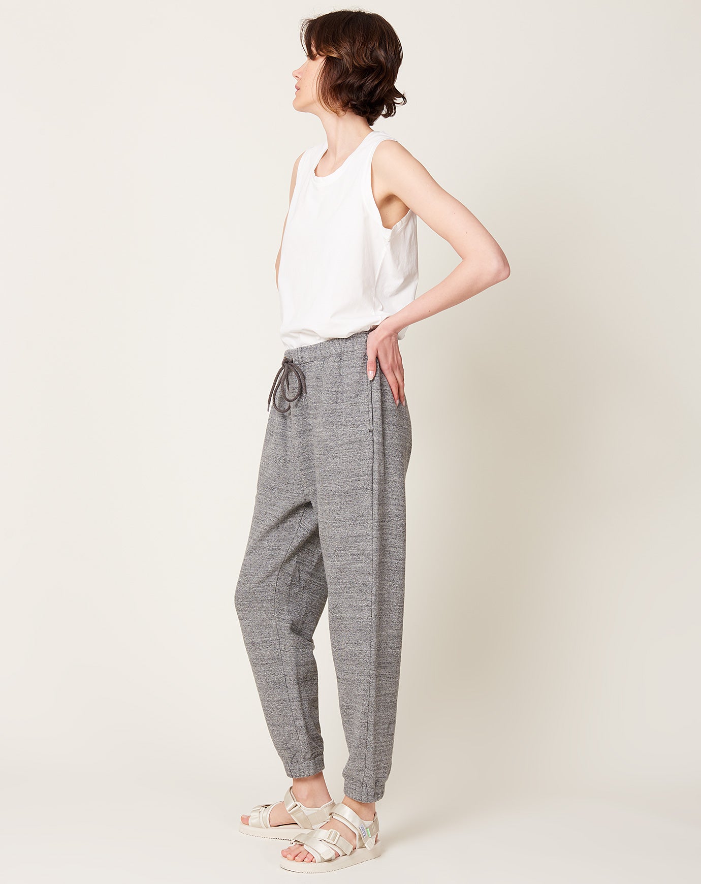 Ichi Antiquités Raffy French Terry Pants in Charcoal