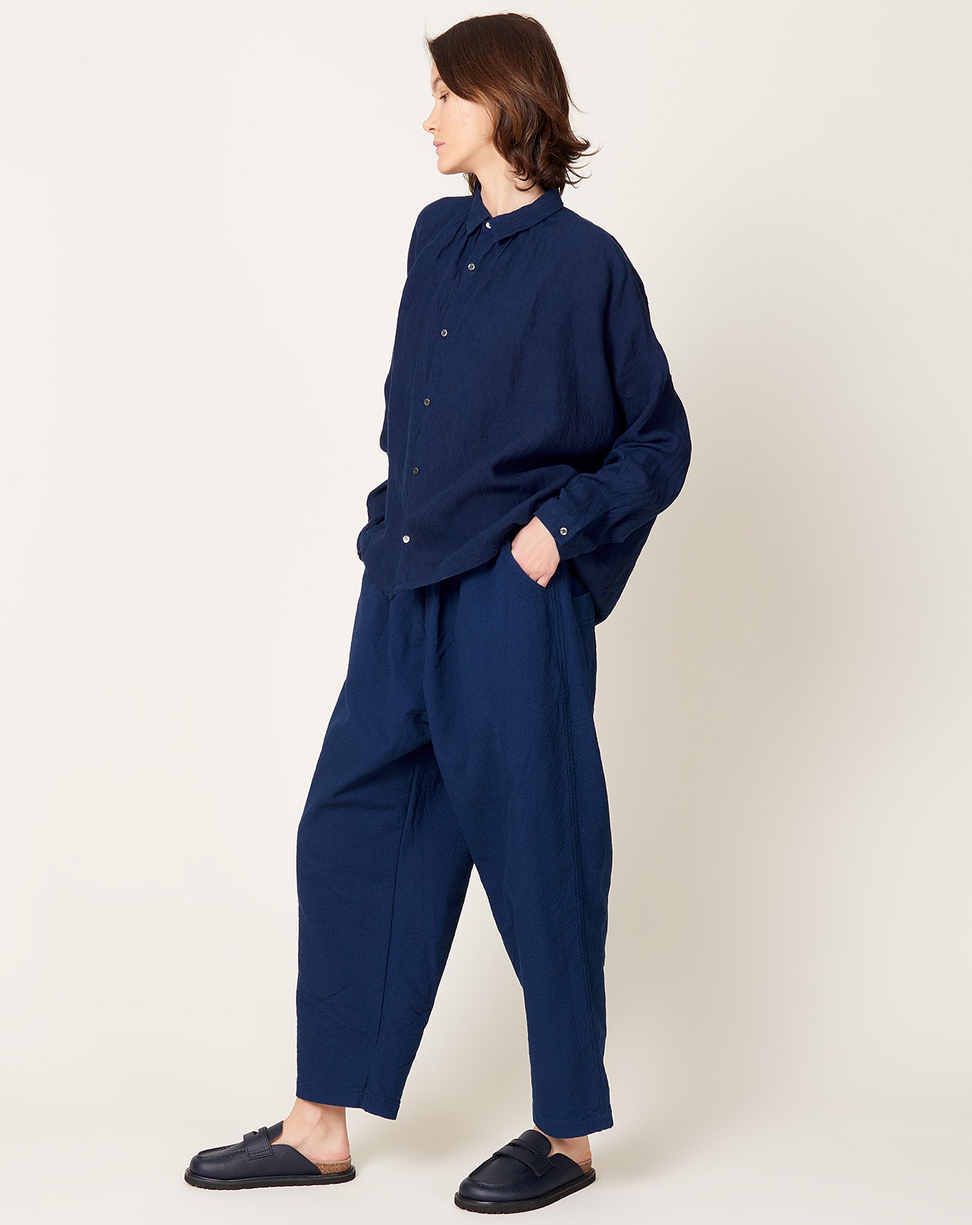 Ichi Antiquités SASHIKO INDIGO Pants