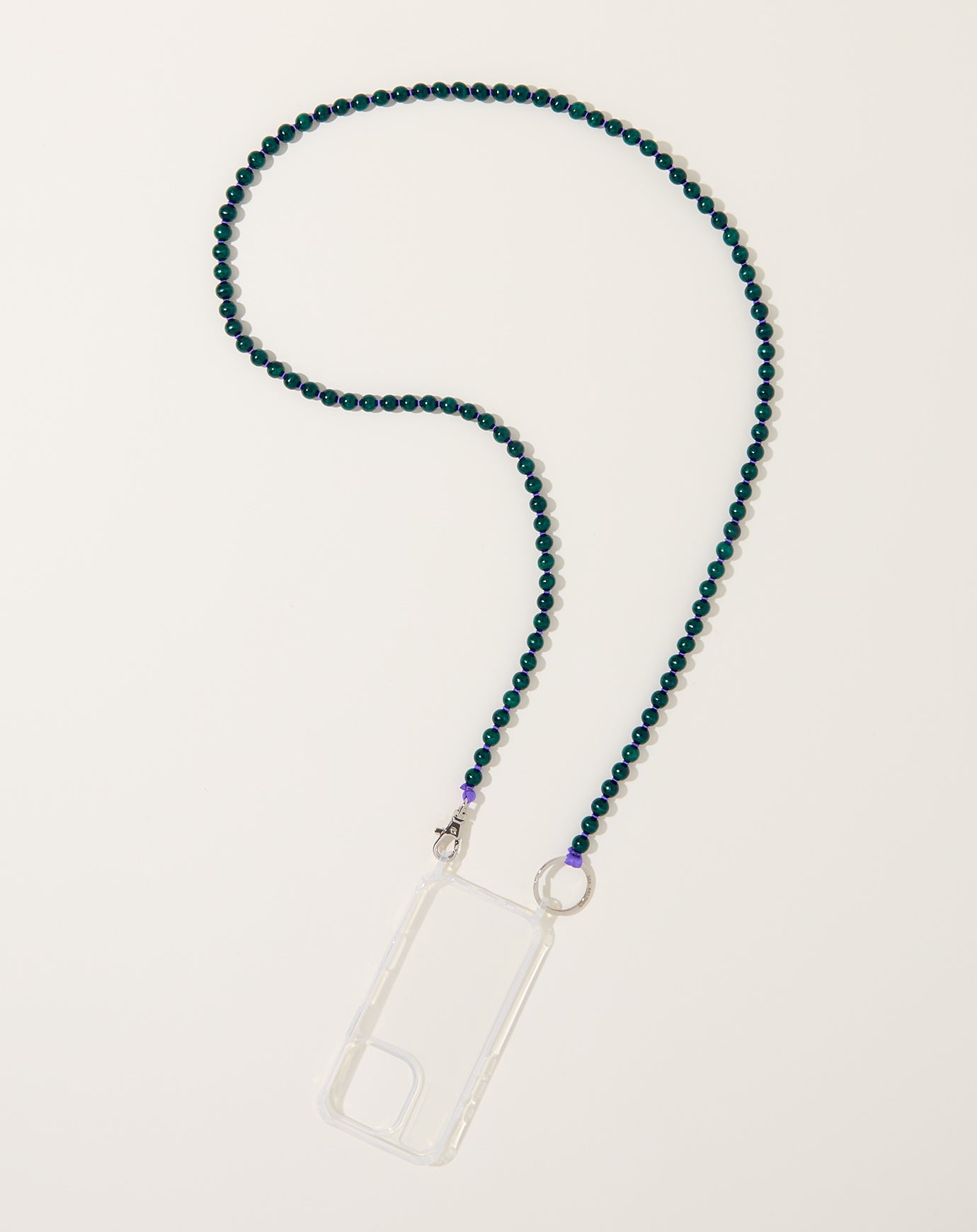 Ina Seifart Handykette iPhone Necklace in Dark Green on Purple