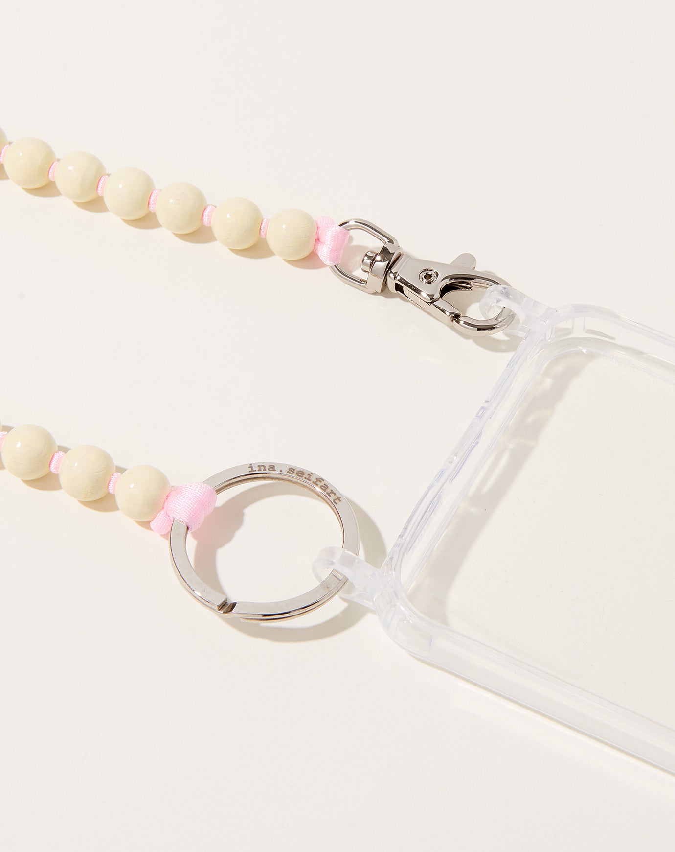 Ina Seifart Handykette iPhone Necklace in Opal on Rose