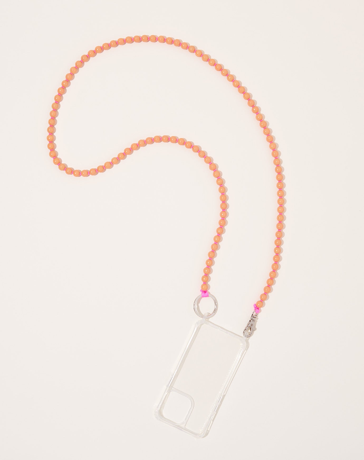 Ina Seifart Handykette iPhone Necklace in Peach on Pink