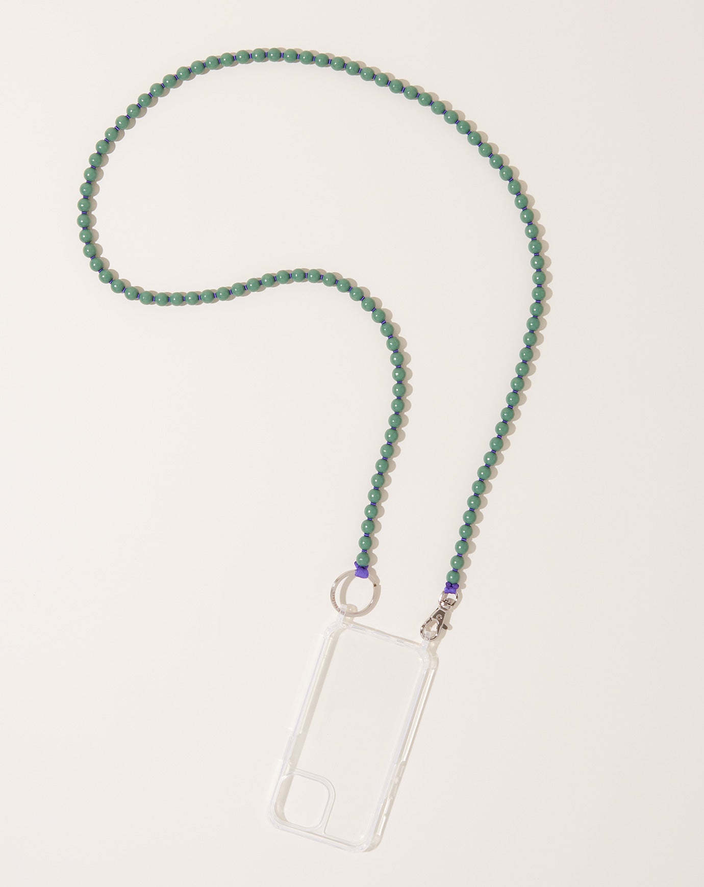 Ina Seifart Handykette iPhone Necklace in Salvia on Purple