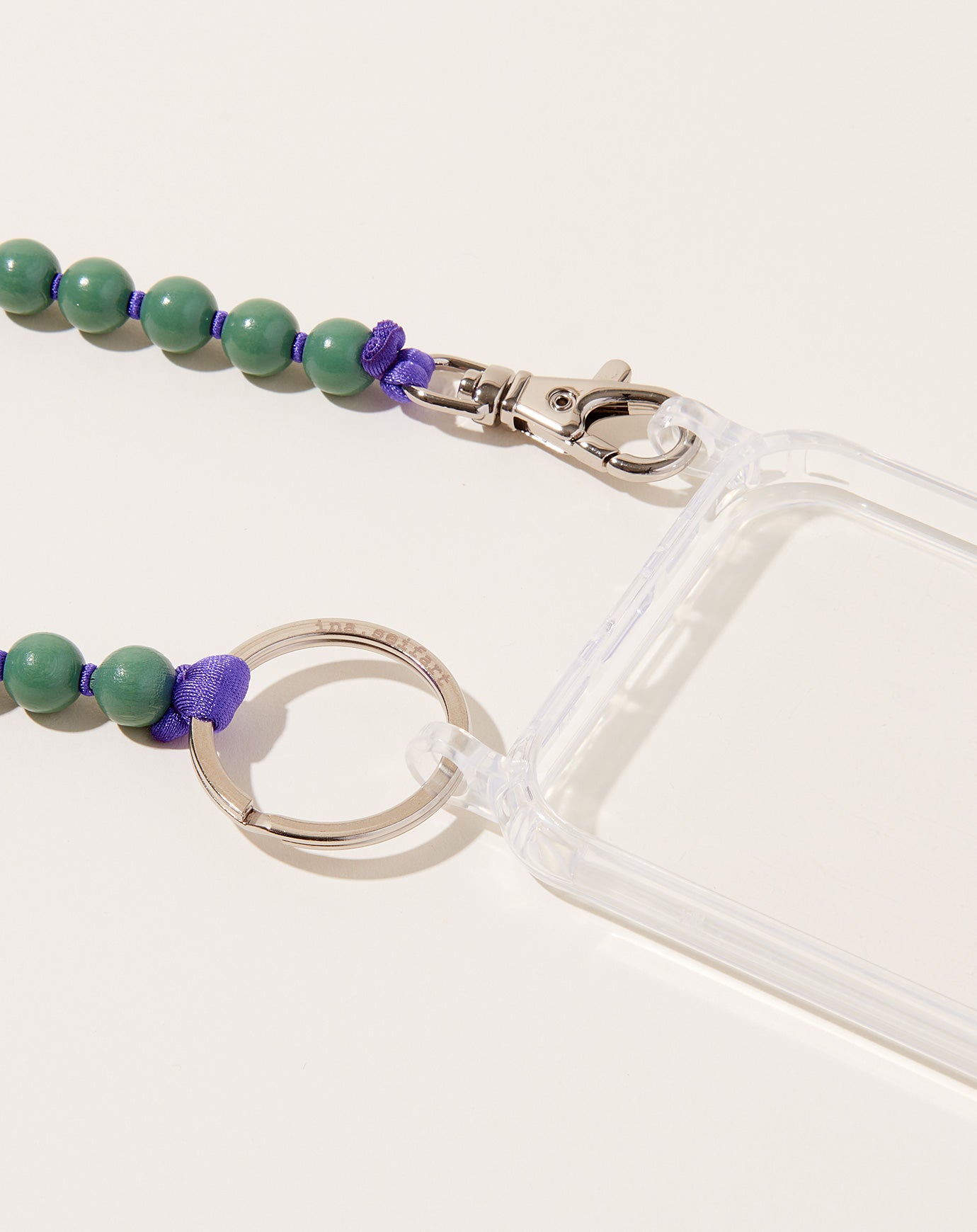 Ina Seifart Handykette iPhone Necklace in Salvia on Purple
