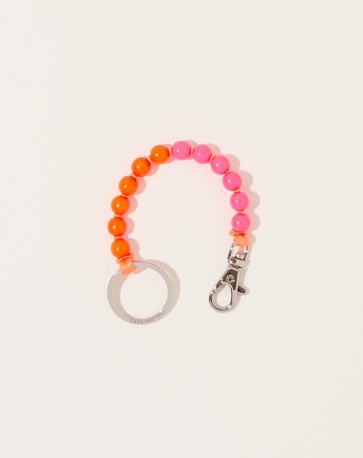 Ina Seifart Perlen Short Keyholder in Neon Orange and Neon Pink