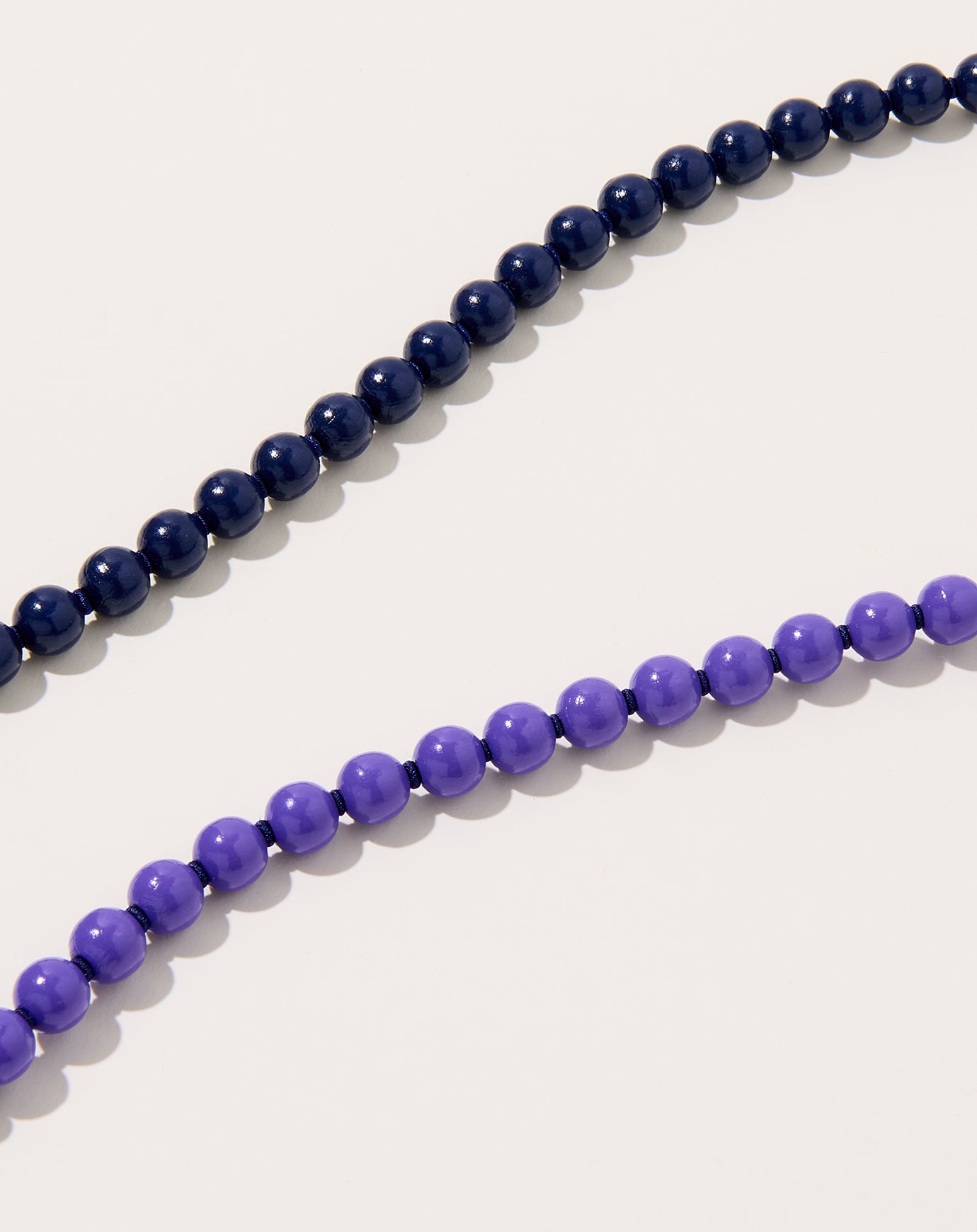 Ina Seifart Perlen Long Keyholder in Purple and Navy on Navy