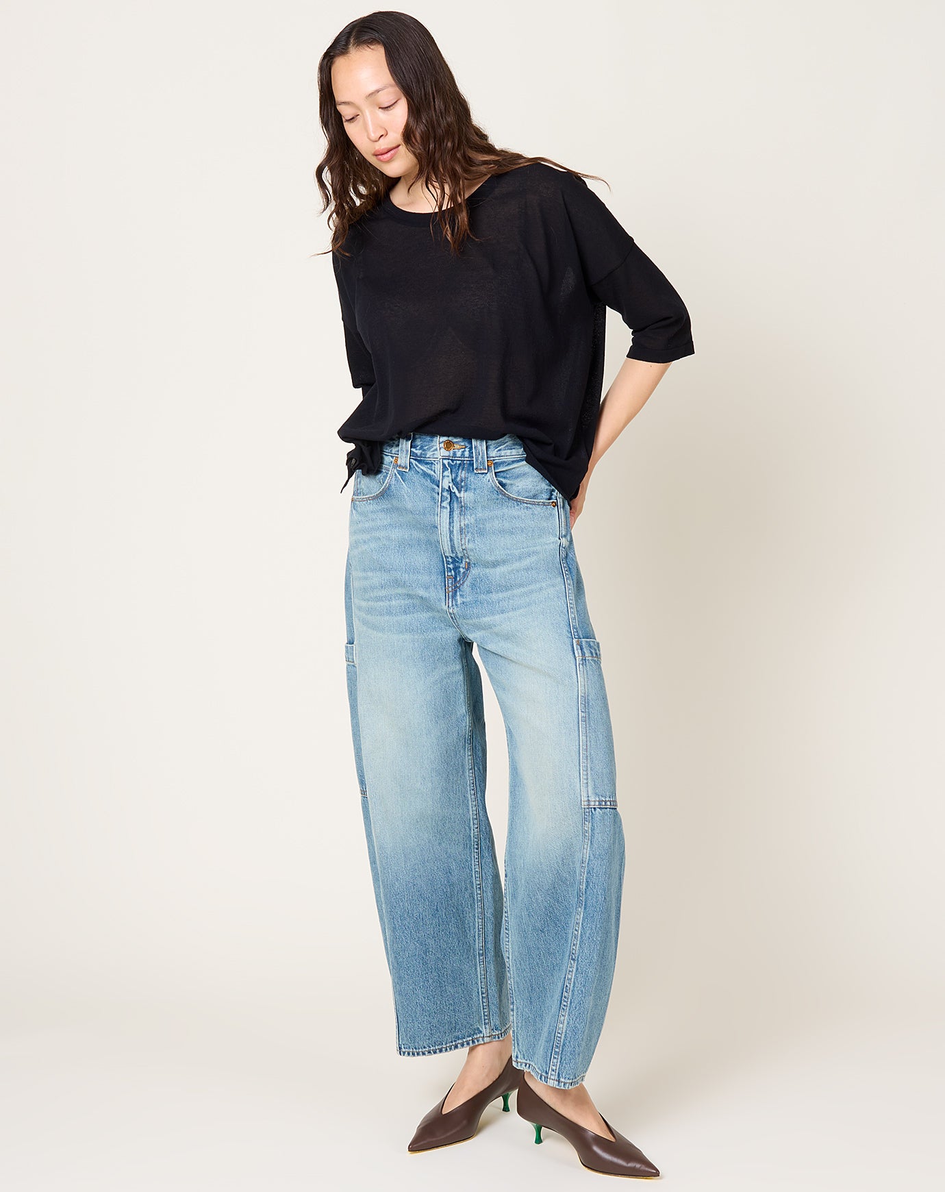 Jamie Haller Cropped Painter in Worn Indigo