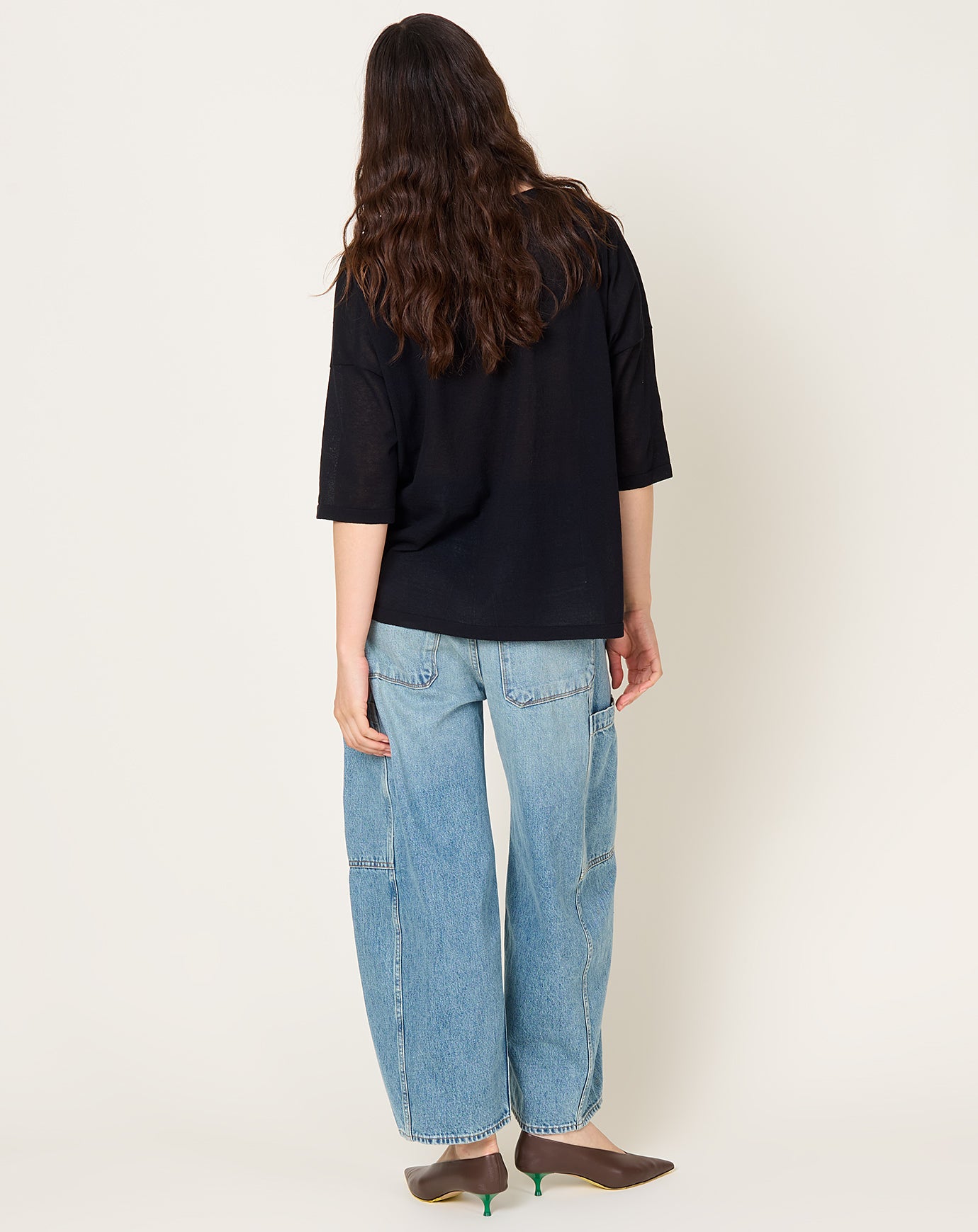 Jamie Haller Cropped Painter in Worn Indigo