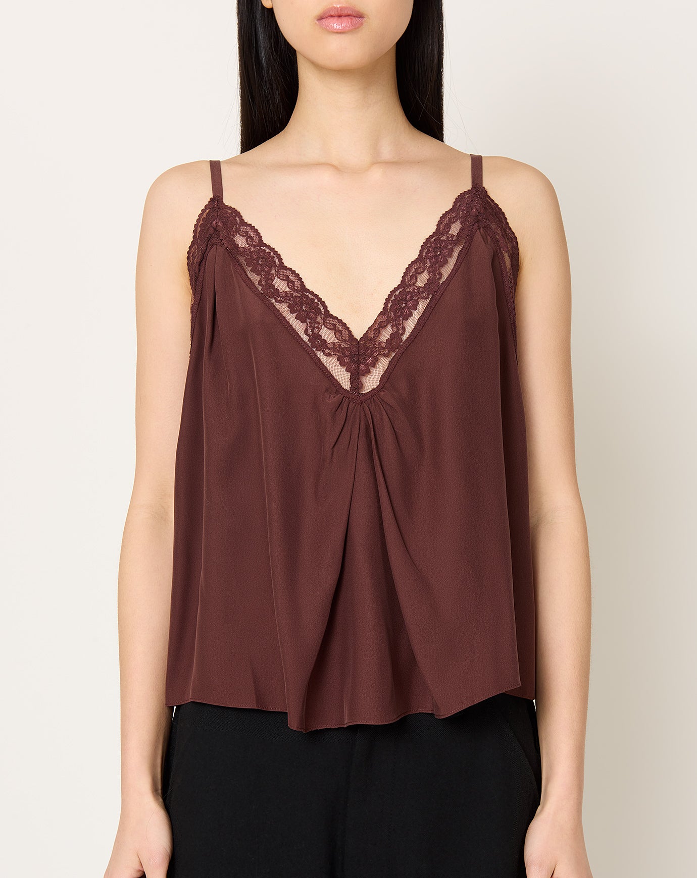 Jamie Haller Deep V Cami in Burgundy