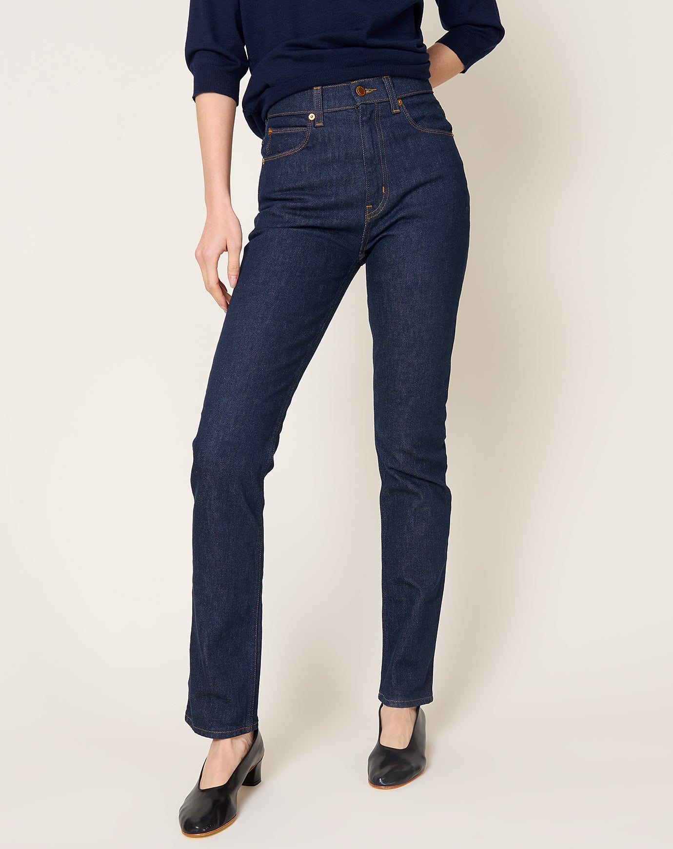 Jamie Haller Slim Stovepipe Jean in Raw Rinse