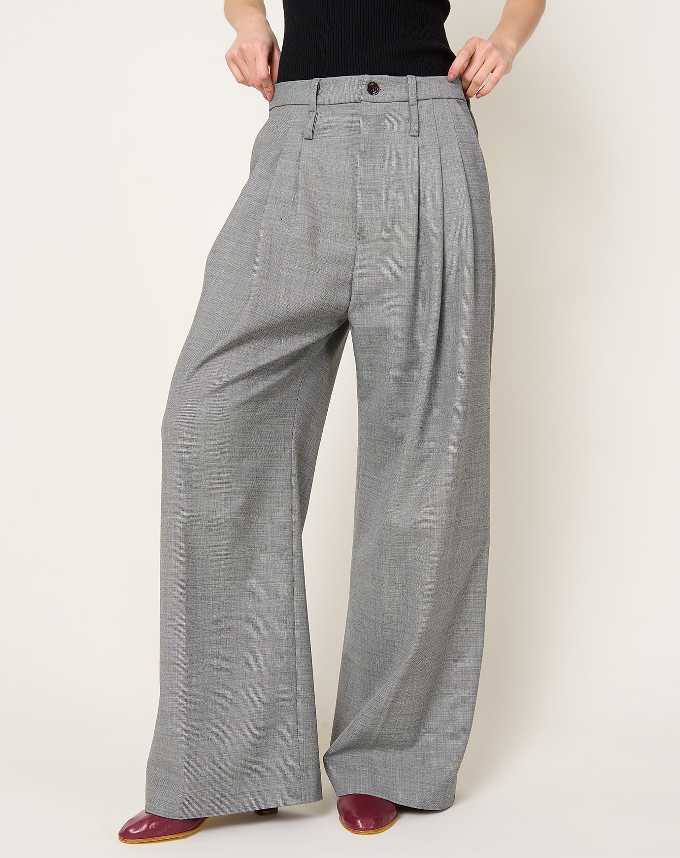 Jamie Haller Tripple Pleat Trouser in Pepper