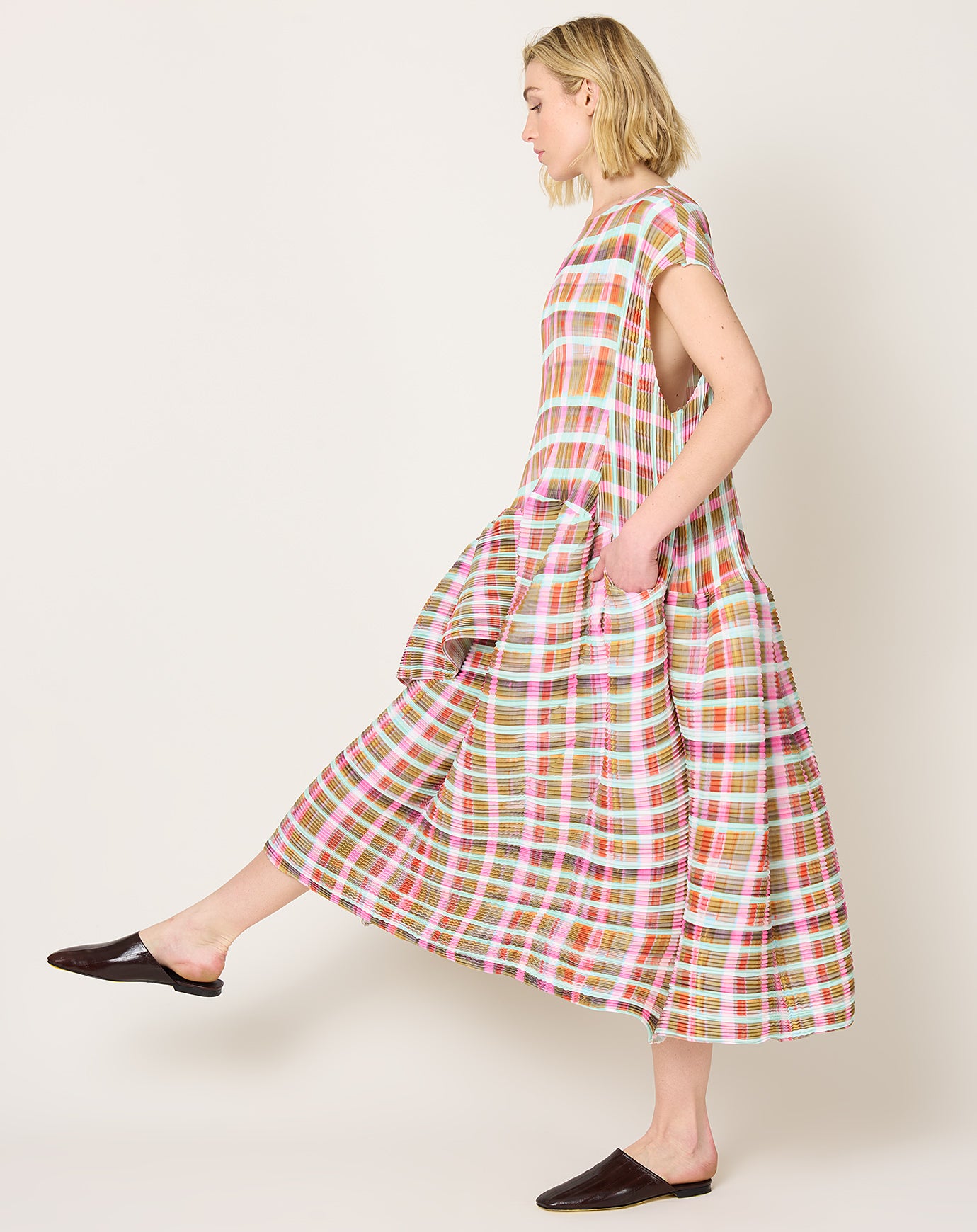 maya pleated dress Maya Silk Pleated Dress