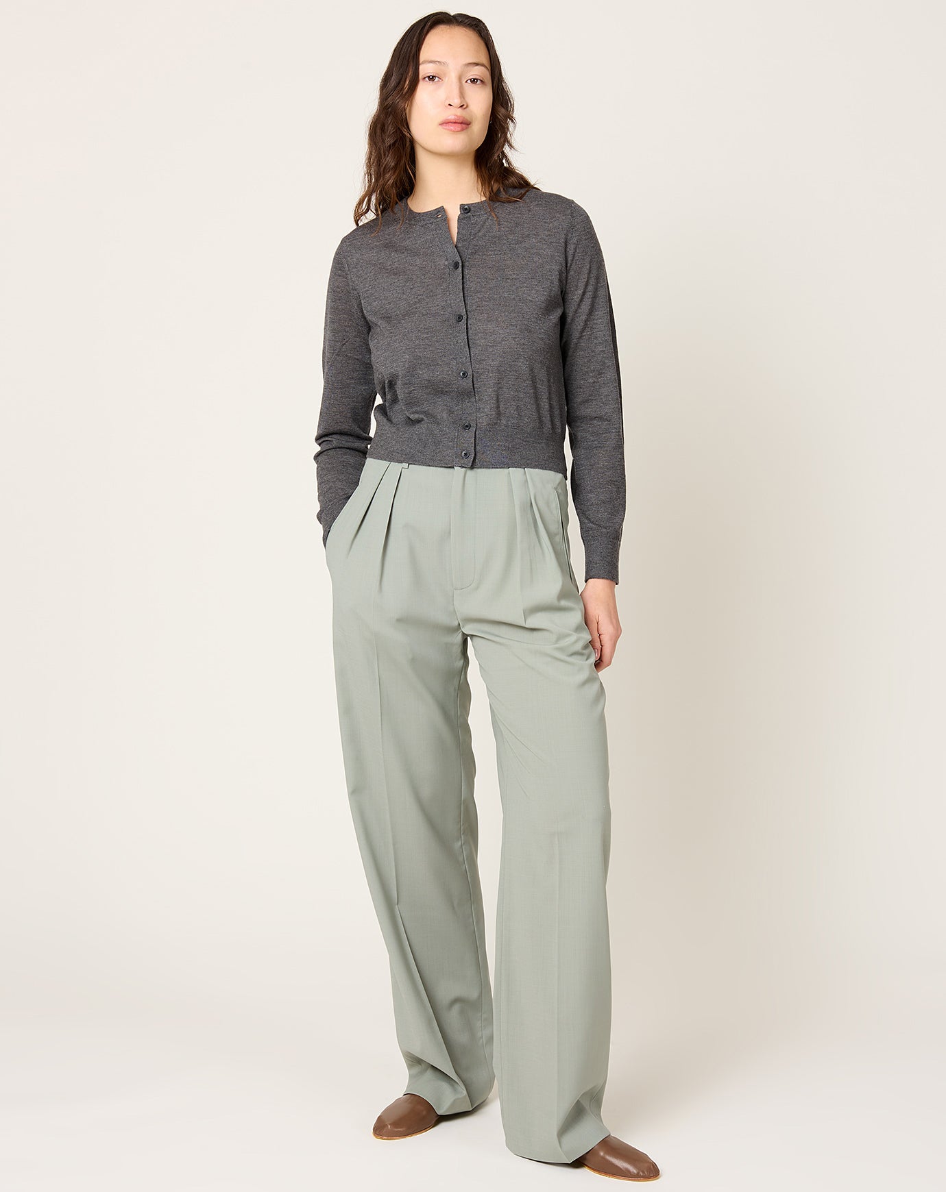 Kallmeyer Aiden Pleated Trouser in Sage