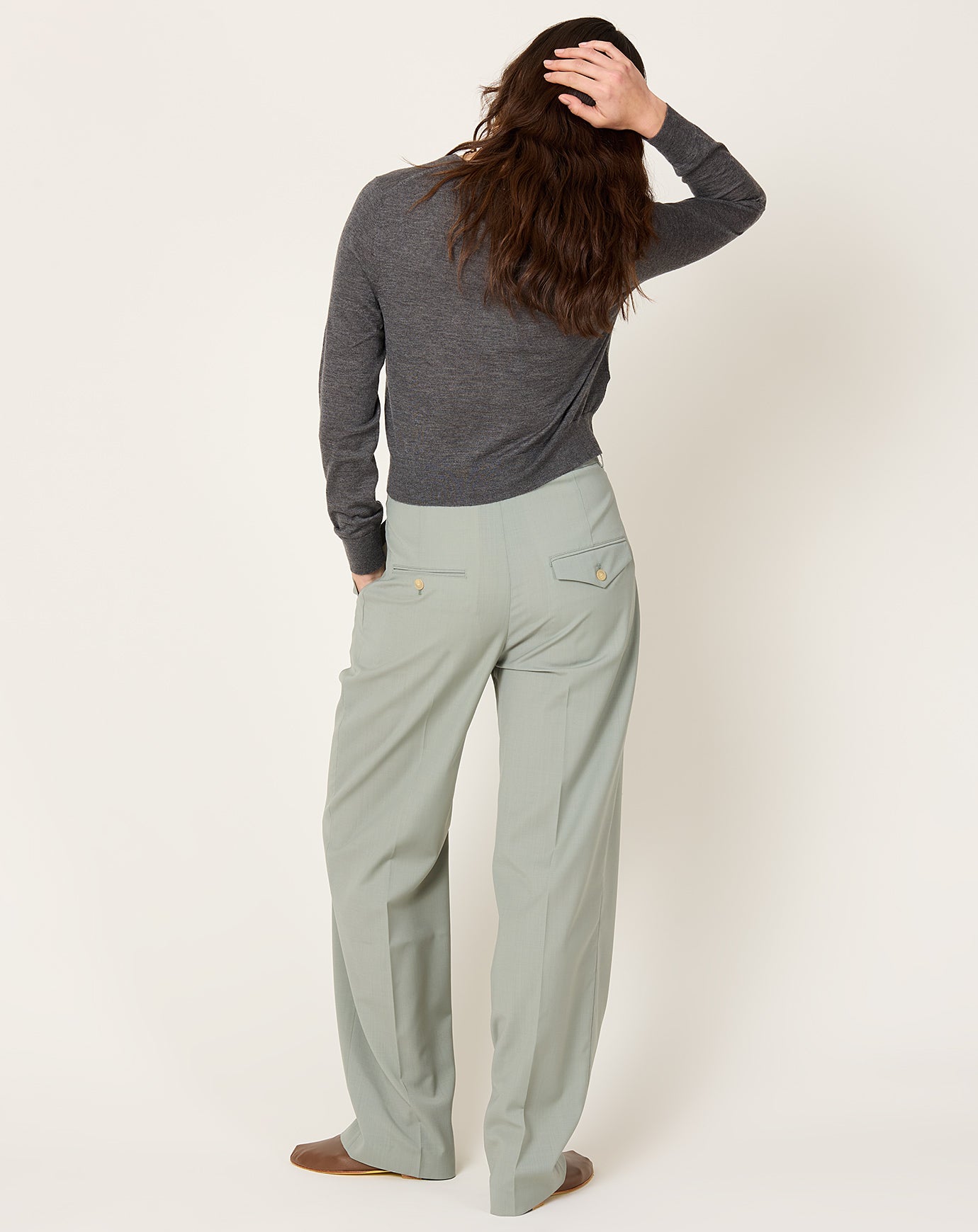 Kallmeyer Aiden Pleated Trouser in Sage