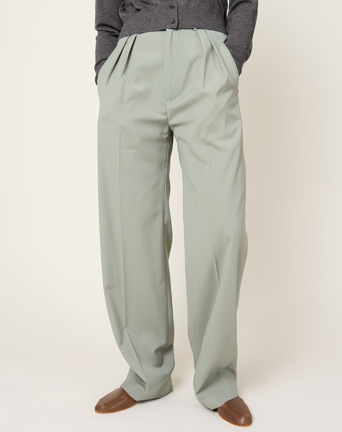 Kallmeyer Aiden Pleated Trouser in Sage