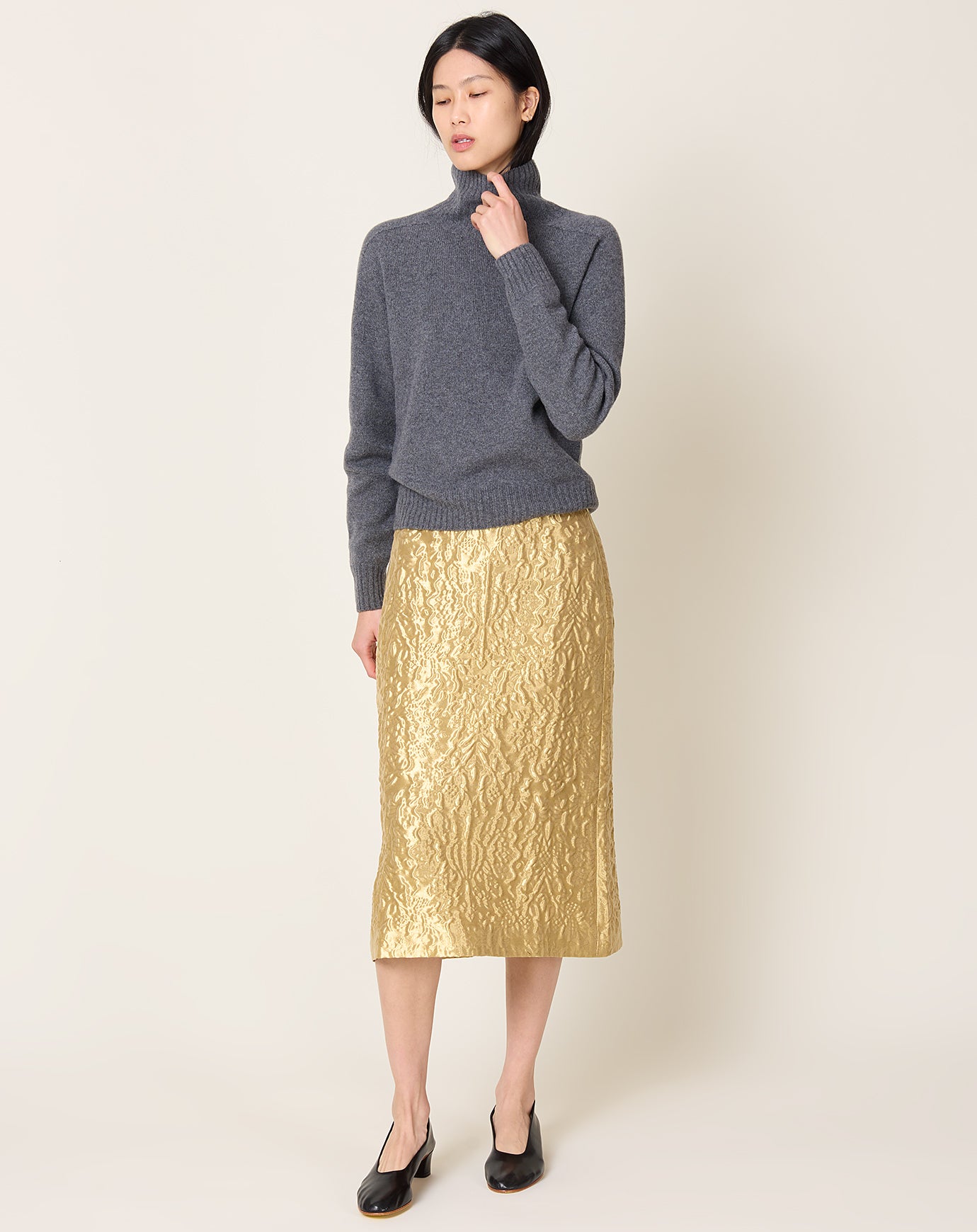 Kallmeyer Beck A-line Skirt in Pure Gold